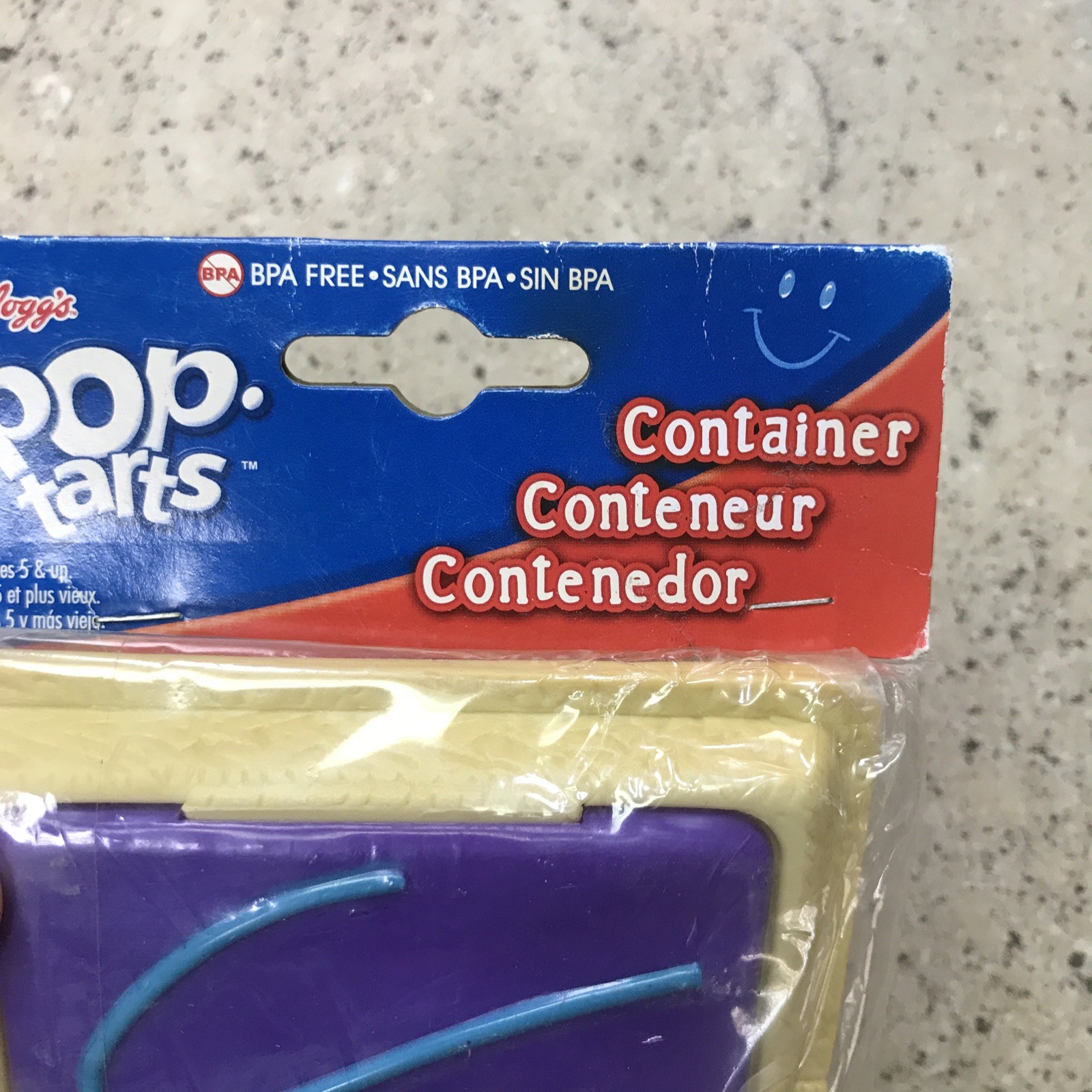 Vintage NIP Kellogg’s Pop Tarts Container Purple Blue Swirls Holds 2 Pop Tarts
