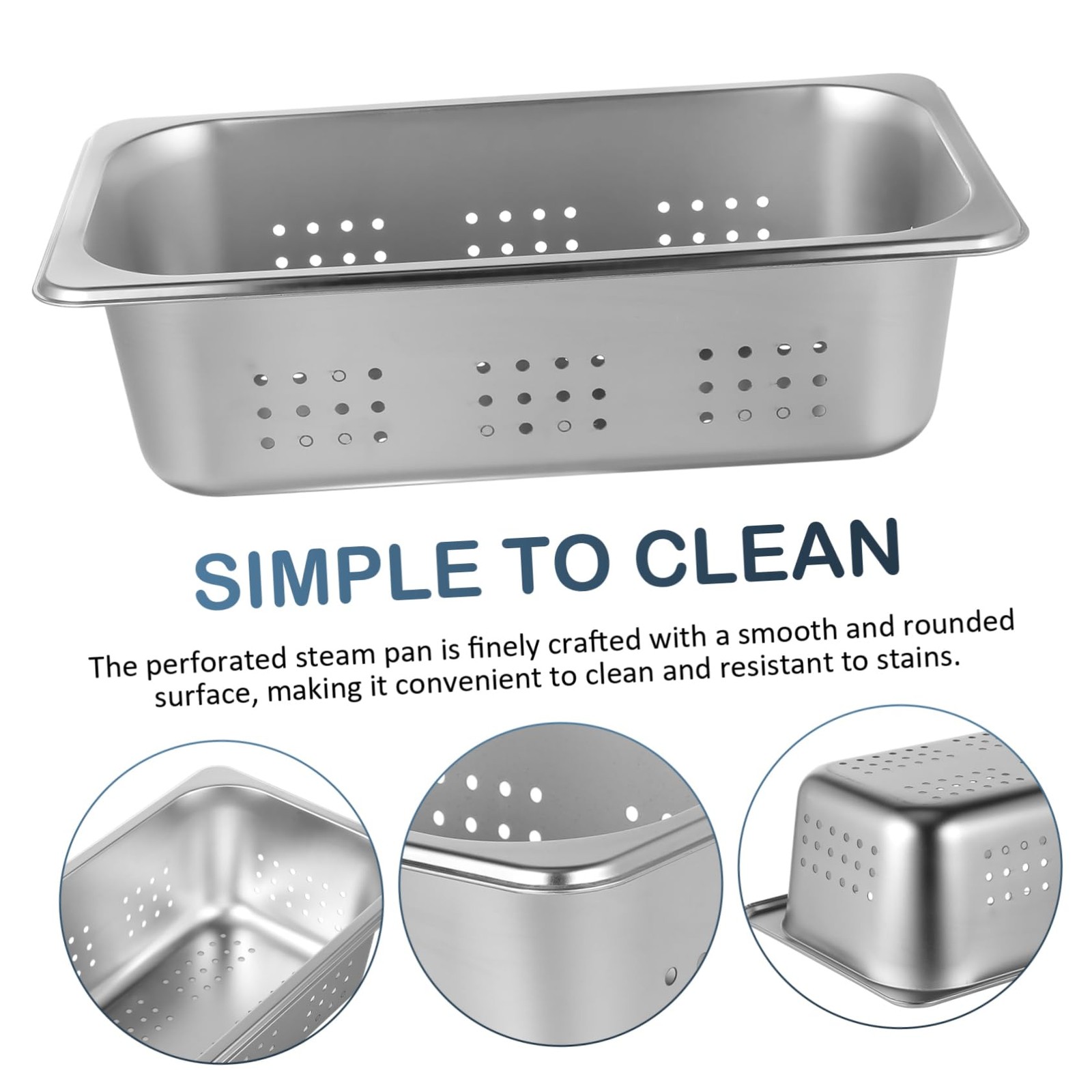 Commercial Steam Pans Set Perforated Deep Pan Stainless Steel Serving Tray Fo…
