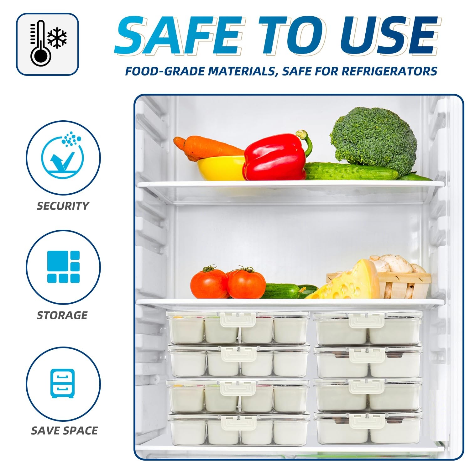 Air-Tight Snackle Box Container –Divided Serving Tray with Lid & Handle–Clear…