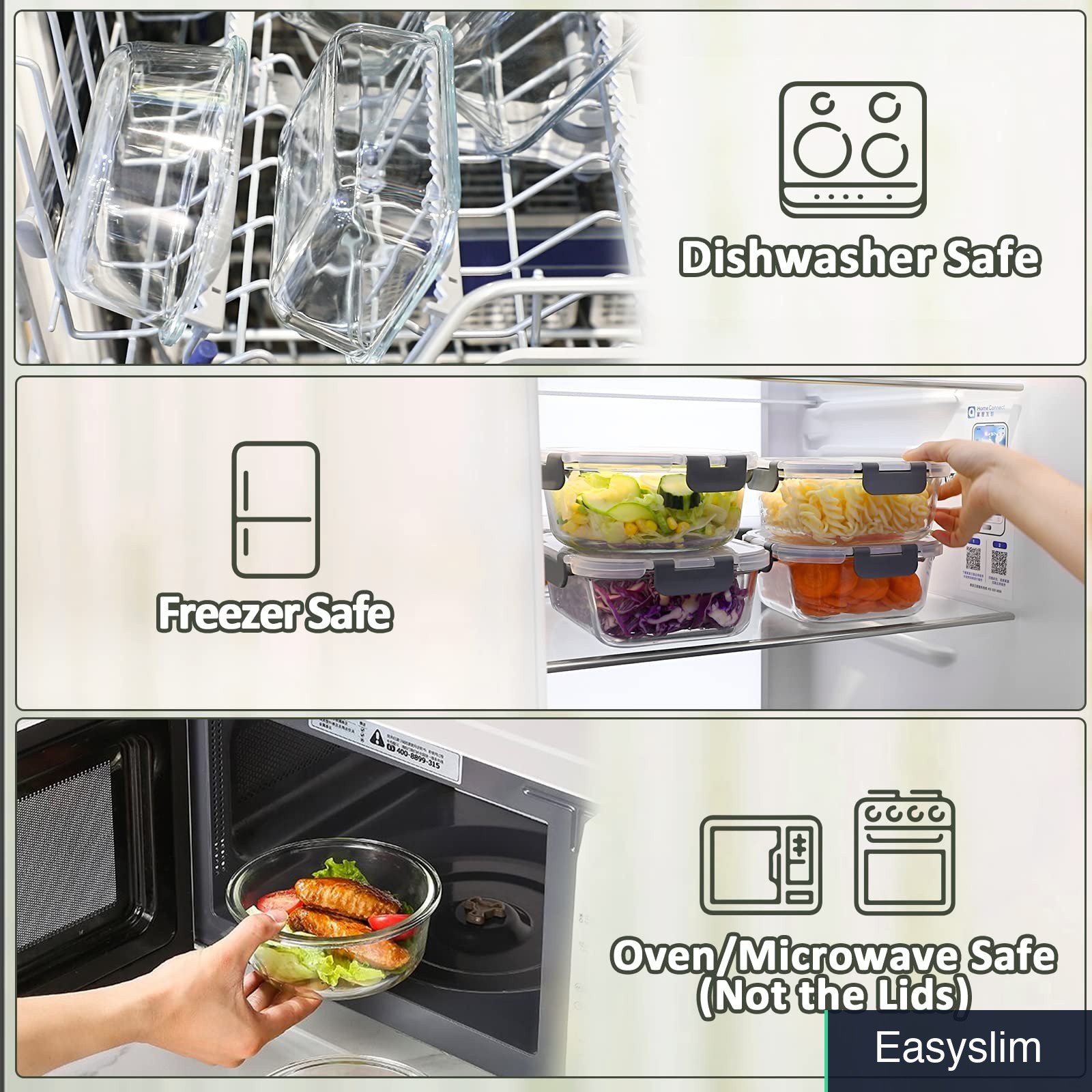 Glass Food Storage Containers 24 Piece Set Airtight Snap Lock Lids