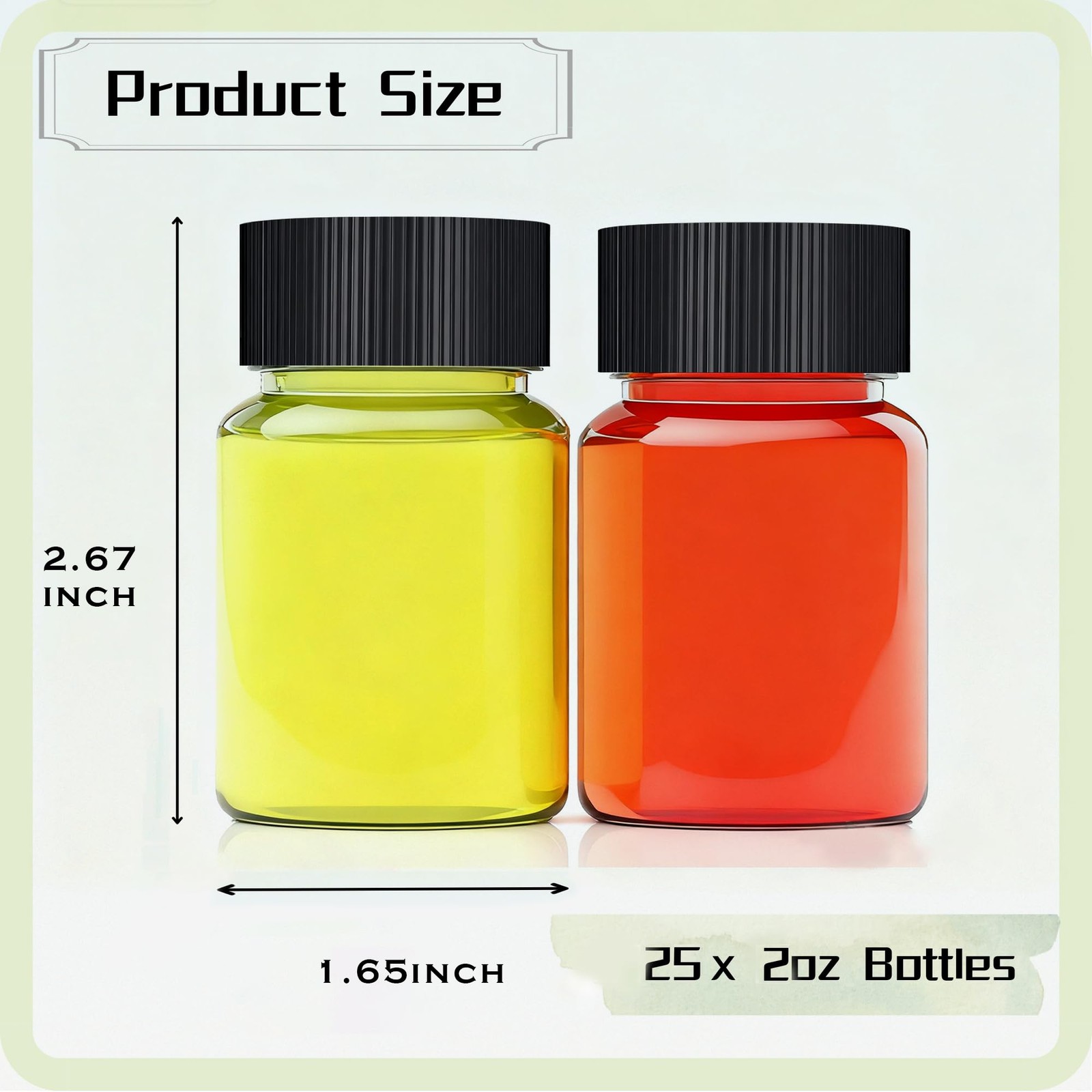 25 Pack 2 oz Plastic Shot Bottles, Wide Mouth Containers with Caps for Ginger…