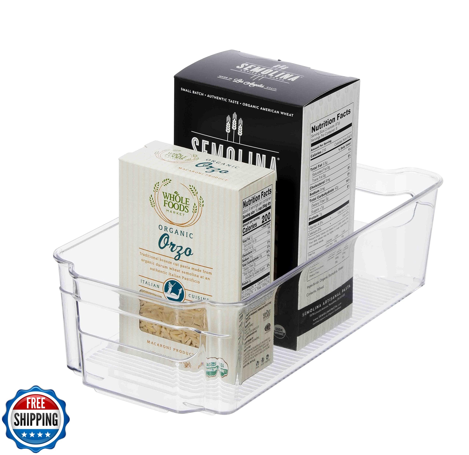 Oggi Stackable Storage Bin With Handle – Regular (12.5″ x 6.25″ x 3.5″) – Ide