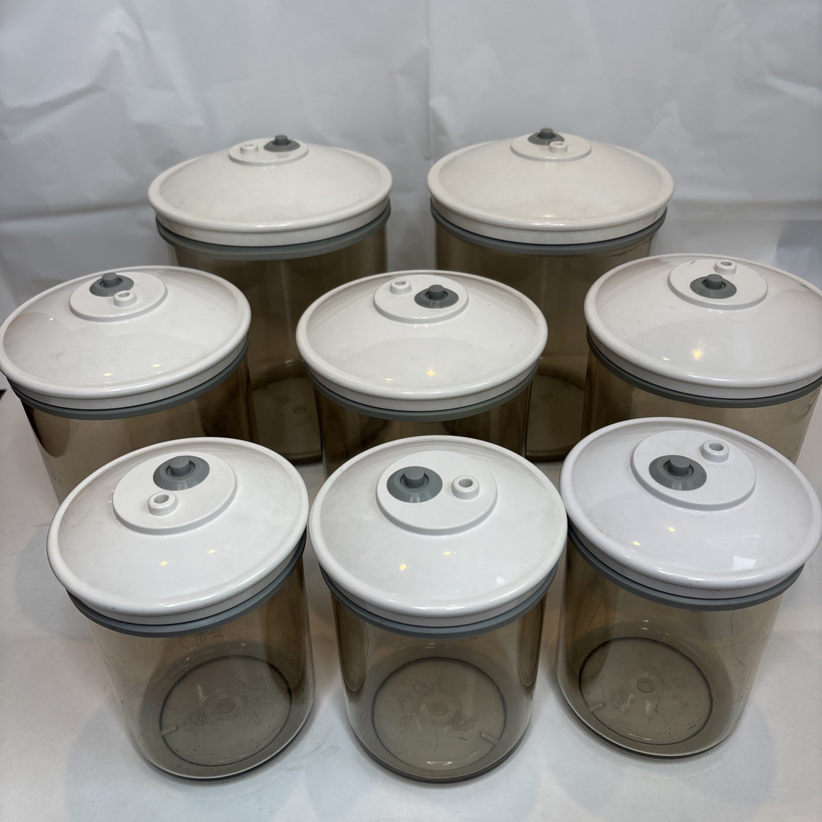 Vintage Vacuum Seal Food Saver Storage Canister Set 7 Piece Kitchen Containers