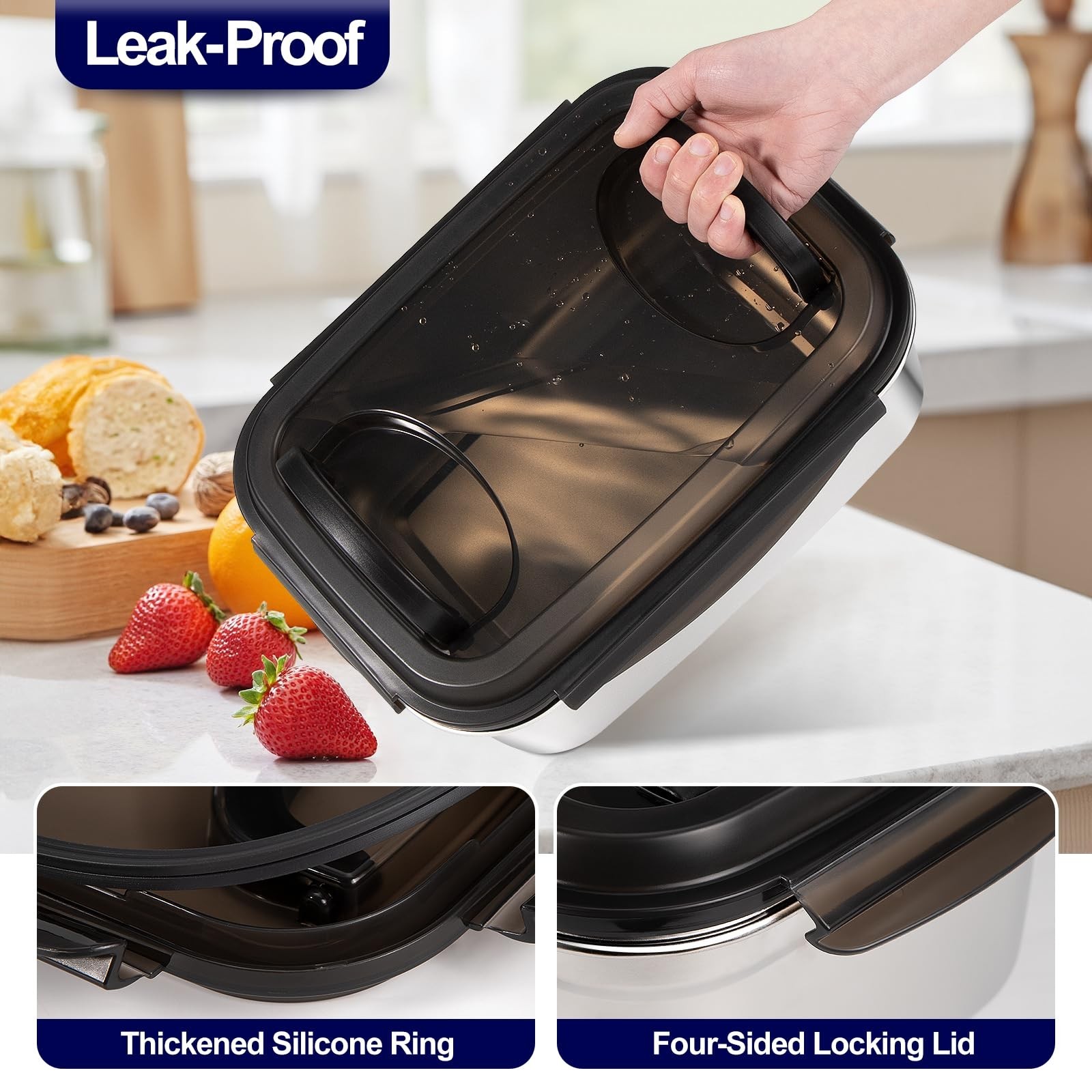 Large Stainless Steel Food Storage Containers 7500ML – Airtight Meal Prep & Baki