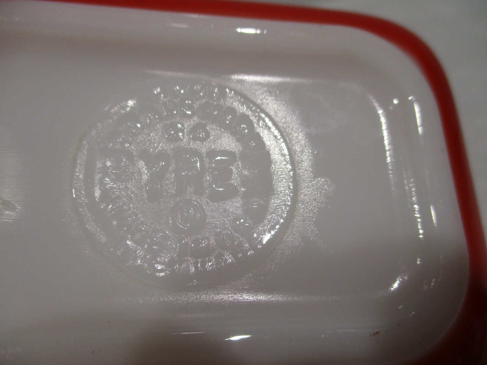 TWO Vintage Pyrex 501-B Fridgie Mini Glass Dish Red 1.5 cup *NO LIDS*