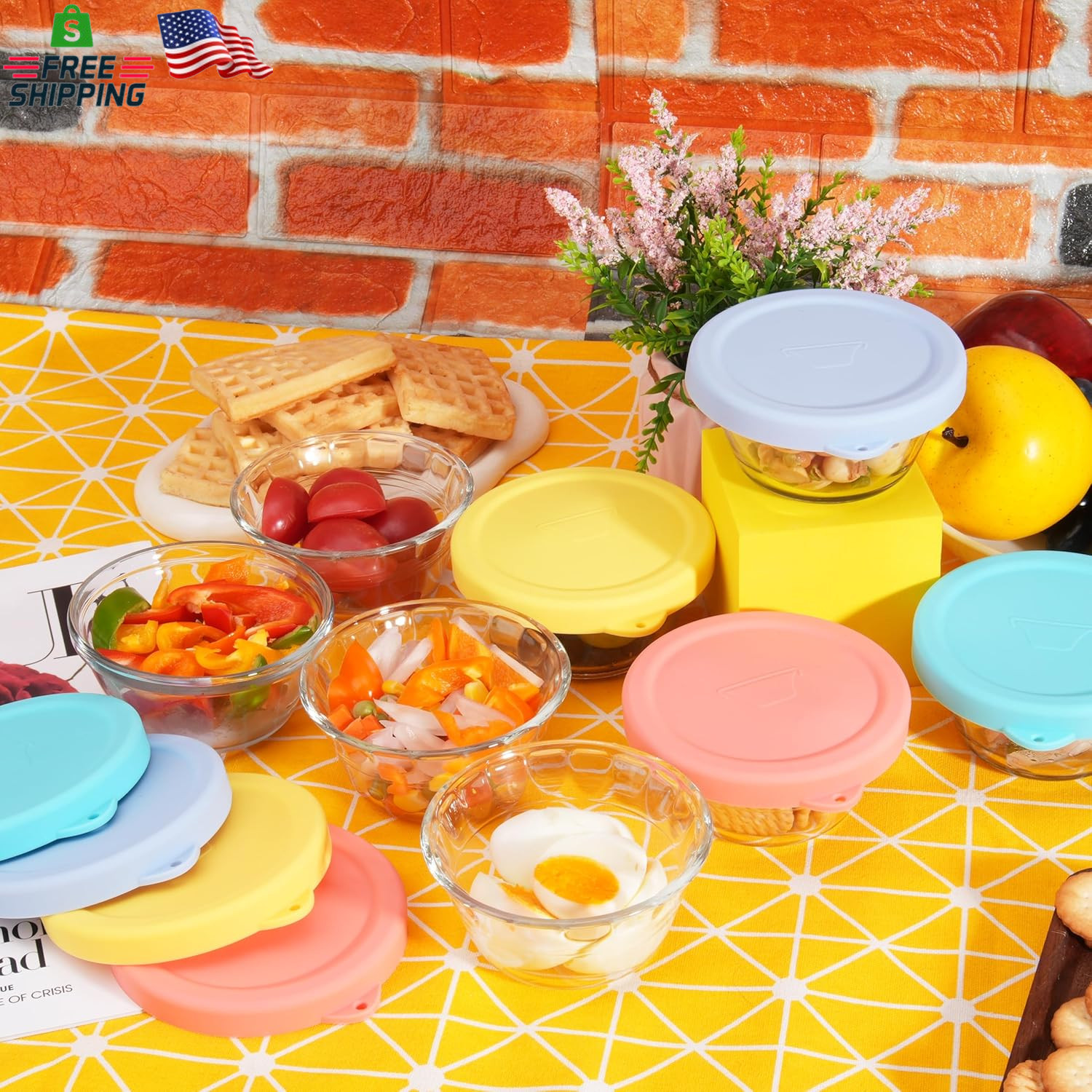 4 PCS Silicone Replacement Lids for Pyrex and Anchor Hocking Glass Custard Cups