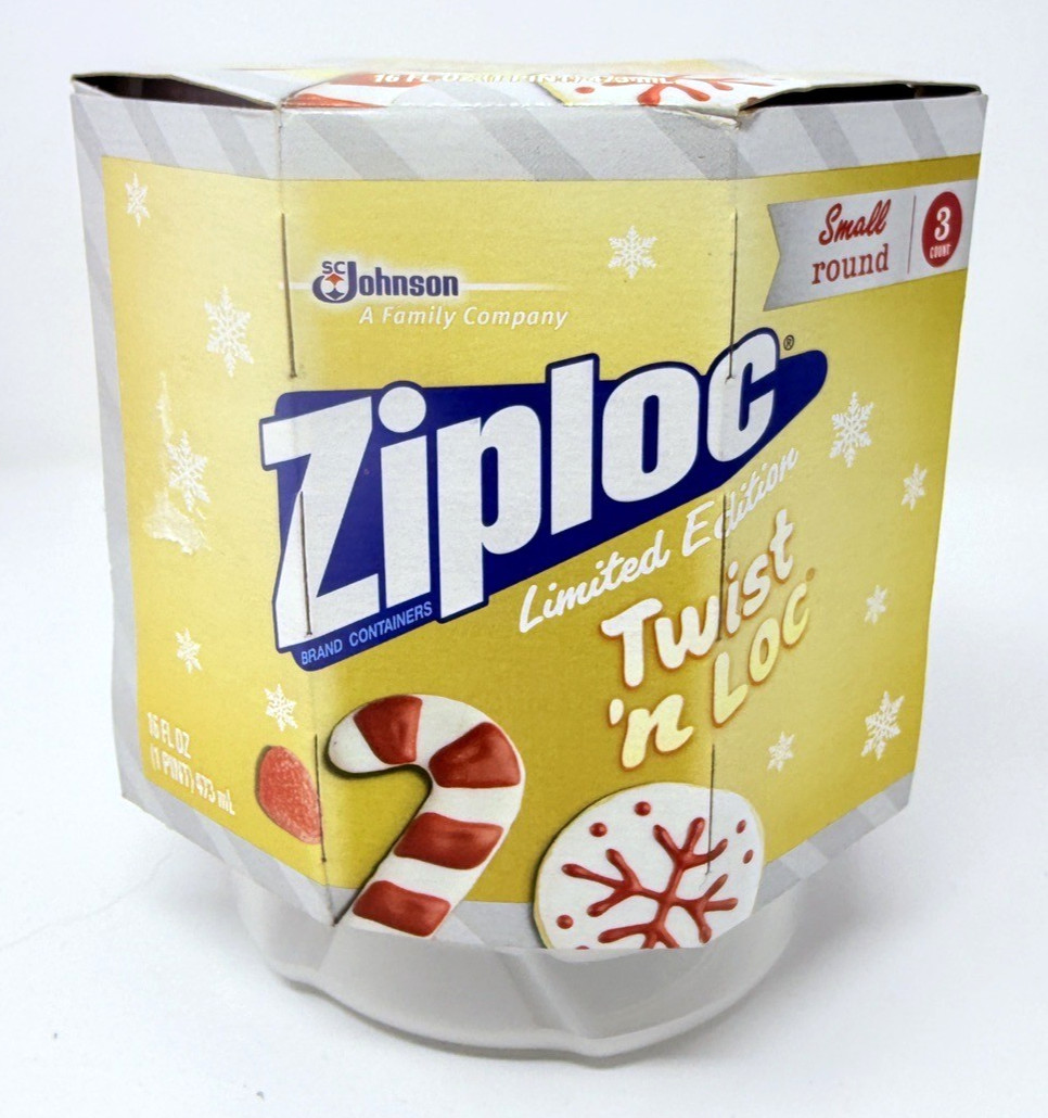 Ziploc Twist n Loc 3 Small Round Locking Plastic Containers
