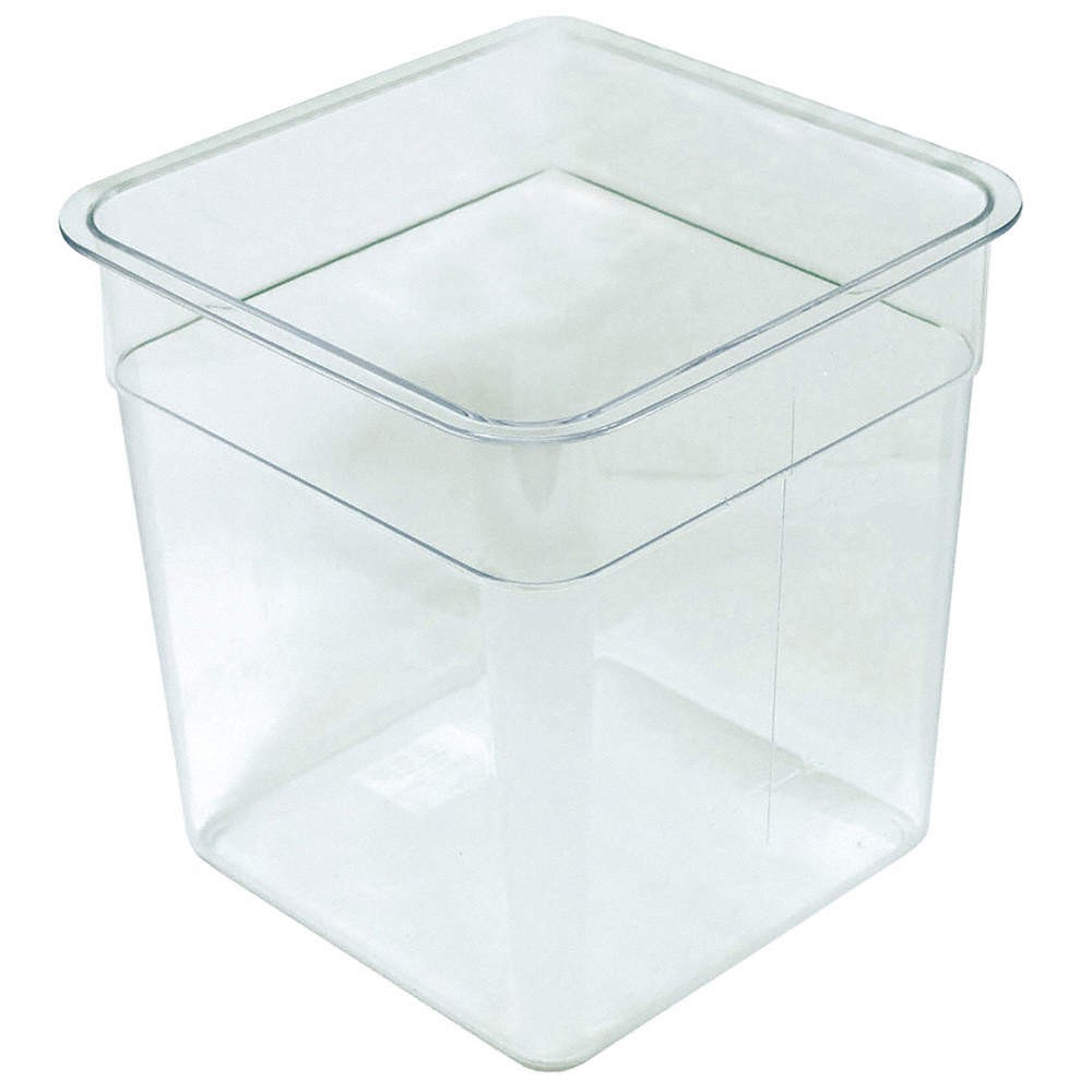 CRESTWARE Square Storage Container,Clear,9 in. D 45GK85