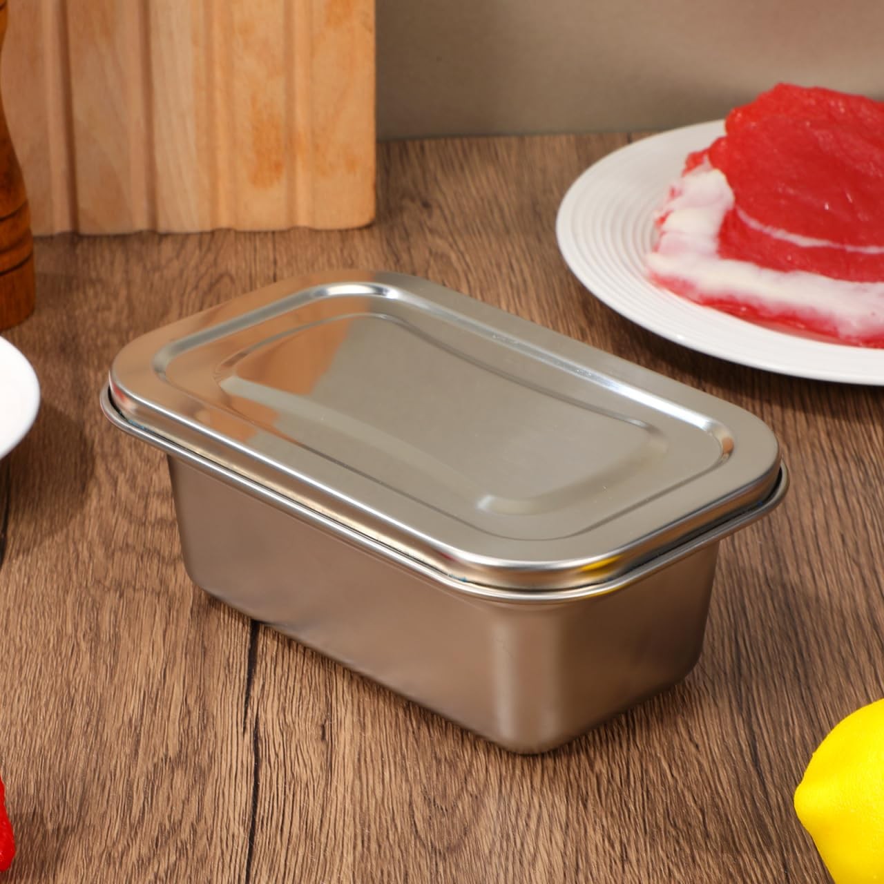 Stainless Steel Freezer Containers Multi-Function Food Storage Ice Silver