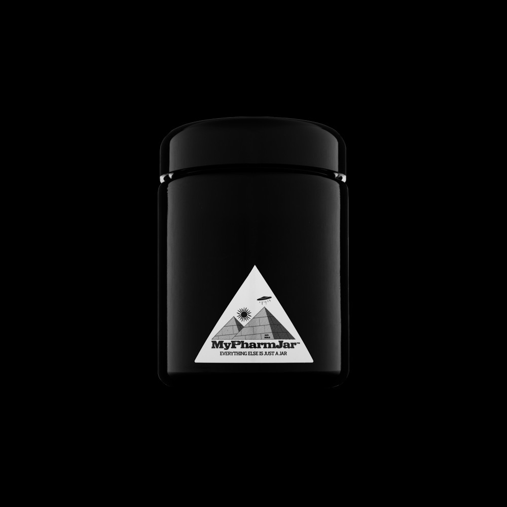 MyPharmJar Miron Glass Storage Jar 250ml w/digital humidity/temp sensor 2-Pack