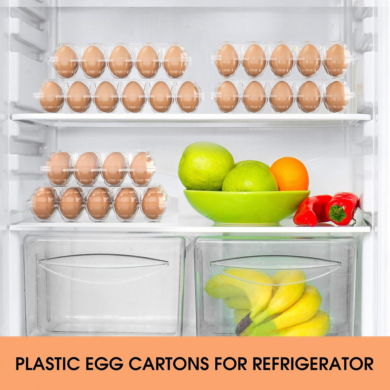 50 Pack Plastic Egg Cartons Cheap Bulk 12 Count Clear Blank Egg Containers