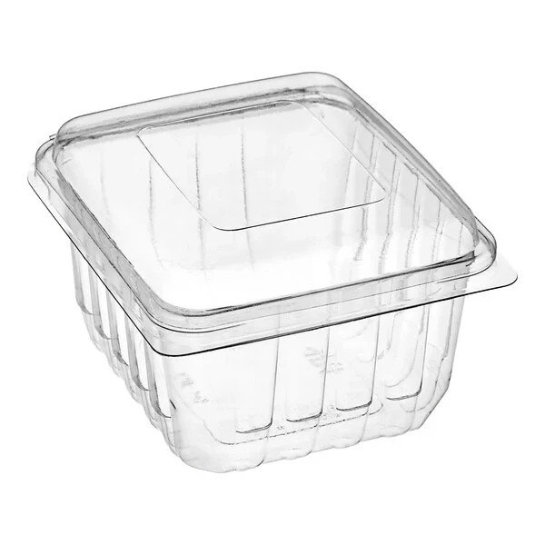 Clear Clamshell Produce Berry Container Plastic Hinged Lid 400 Case 1 Pint Lock
