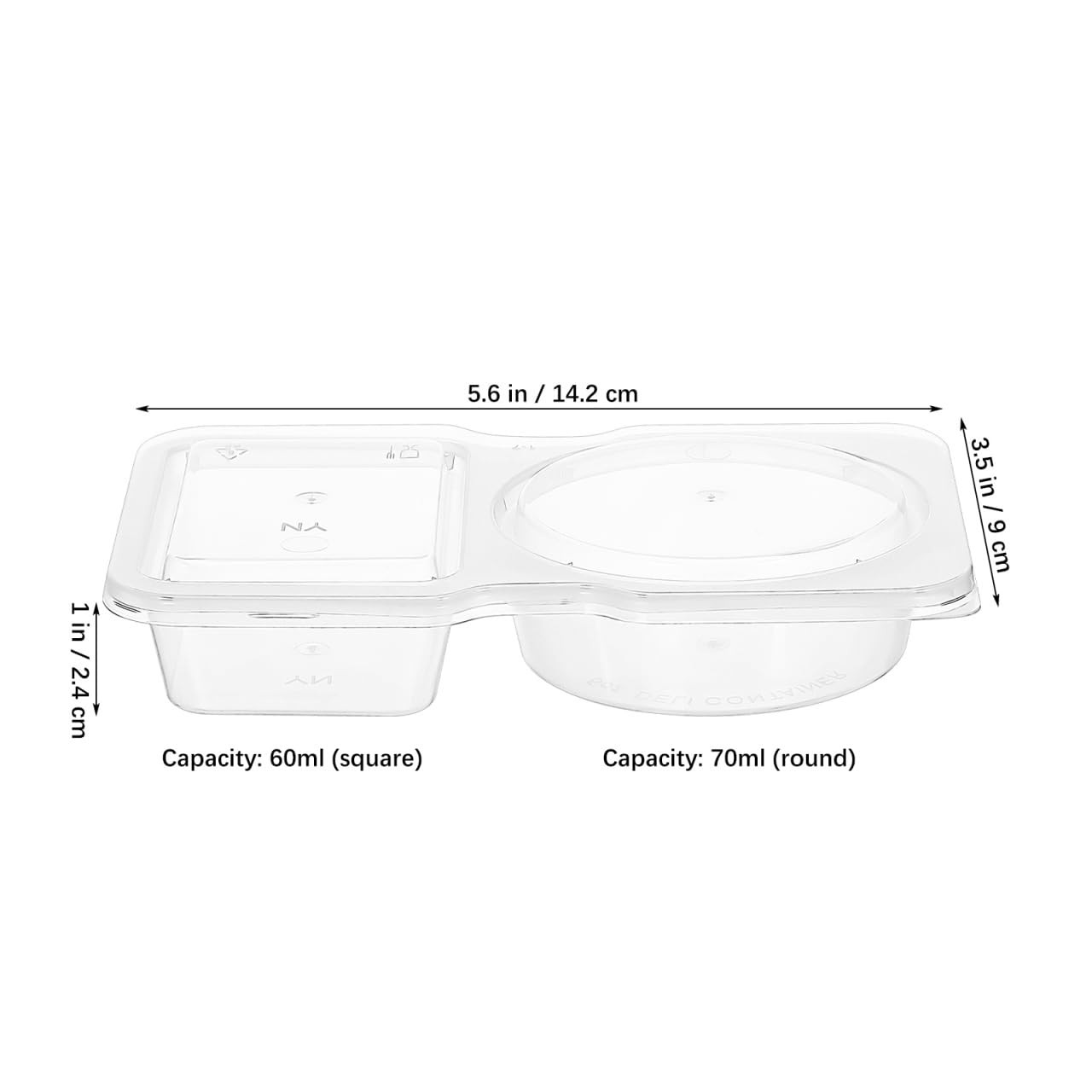 Double Compartment Sauce Cups with Lids 30-Pack Mini Disposable Condiment Con…