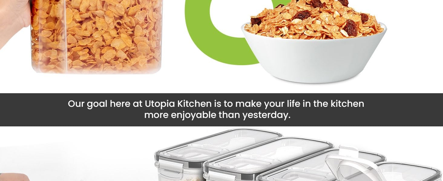 Cereal Containers Storage Set – 2 Pack 4L(135.2 oz) Airtight Food Storage