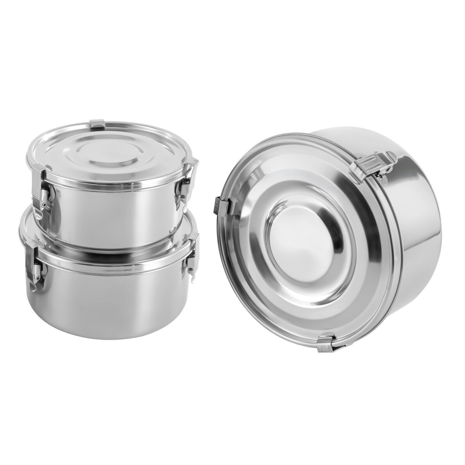 304 Grade Stainless Steel Food Storage Containers Leak-Proof Smell-Proof Silver