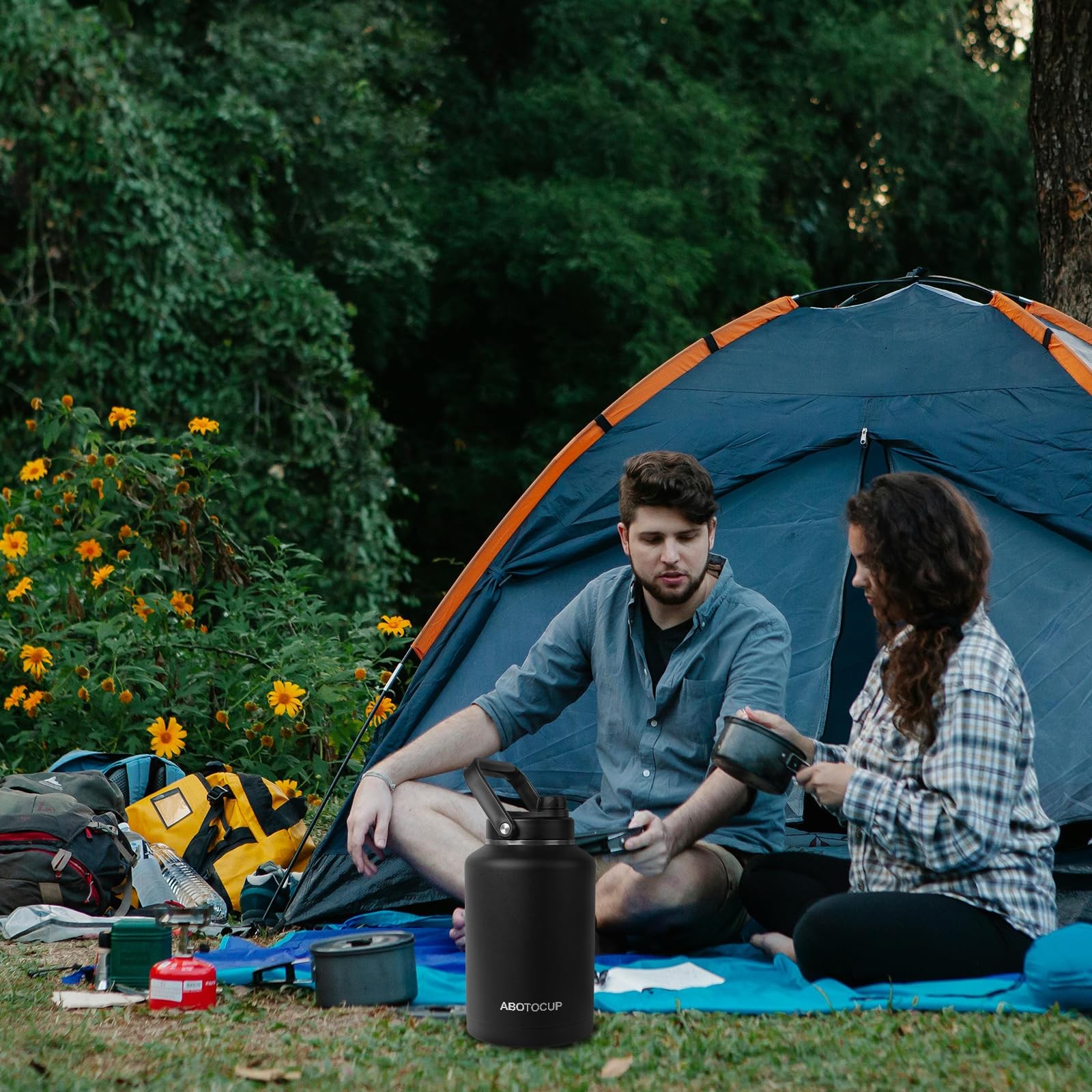 Abotocup 1.5 Gallon Water Jug Wide Mouth 192Oz Insulated Water Bottle Keep