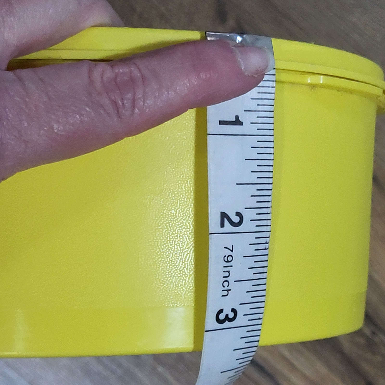 Vintage Tupperware Yellow Round Servalier Storage Container 1204-13 Lid 1205-5