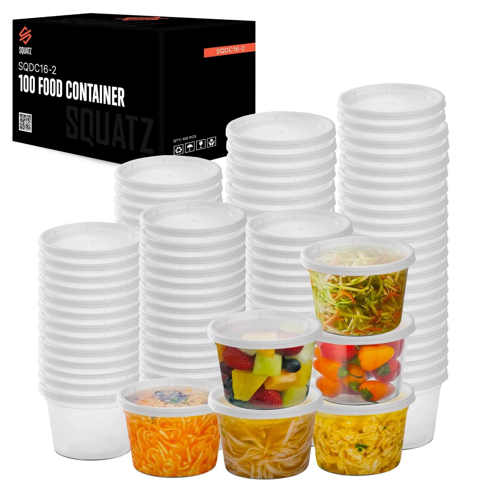 BPA-Free 16 oz Food Storage Containers with Lids – Microwave & Freezer Safe, …