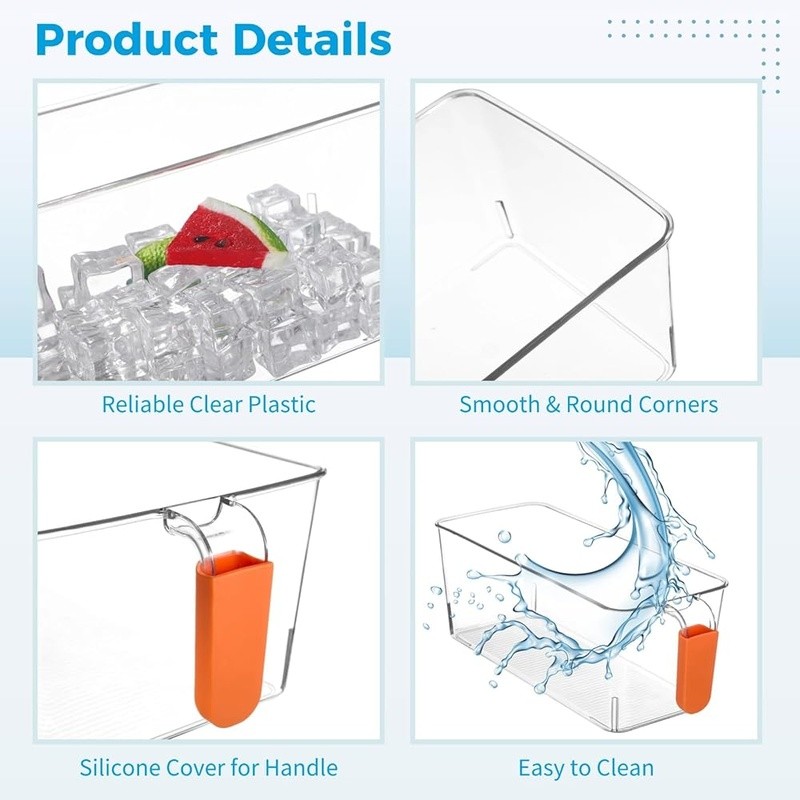 Large Capacity Ice Storage Bin W/ Scoop & Tongs Food Safe Plastic Easy Clean New
