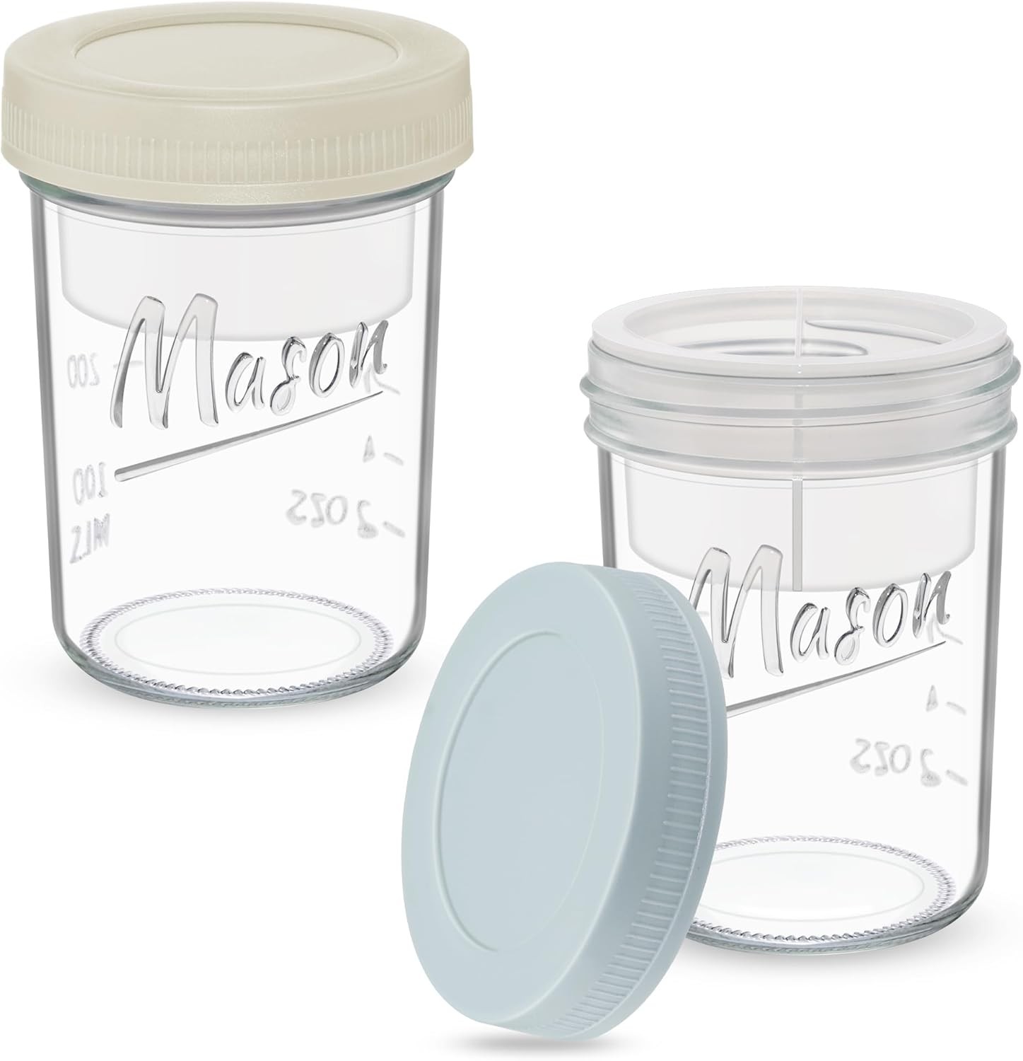 16 oz Overnight Oats Containers W/ Lids 6-Pack Leak-Proof Wide Mouth Mason Jars