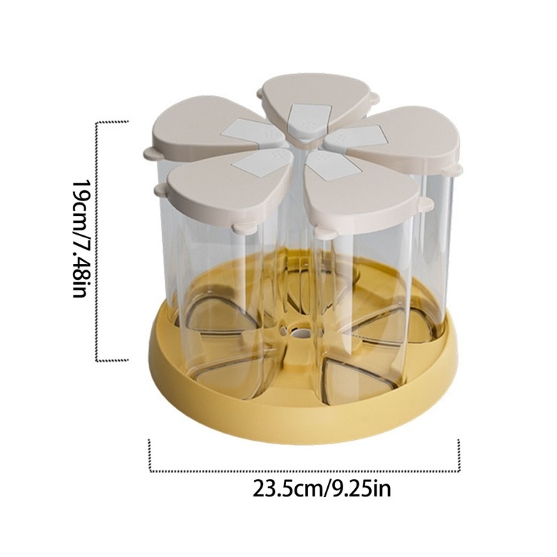 Clear Multiple Compartment Storage Bin With 360 Degree Rotation Mechanism
