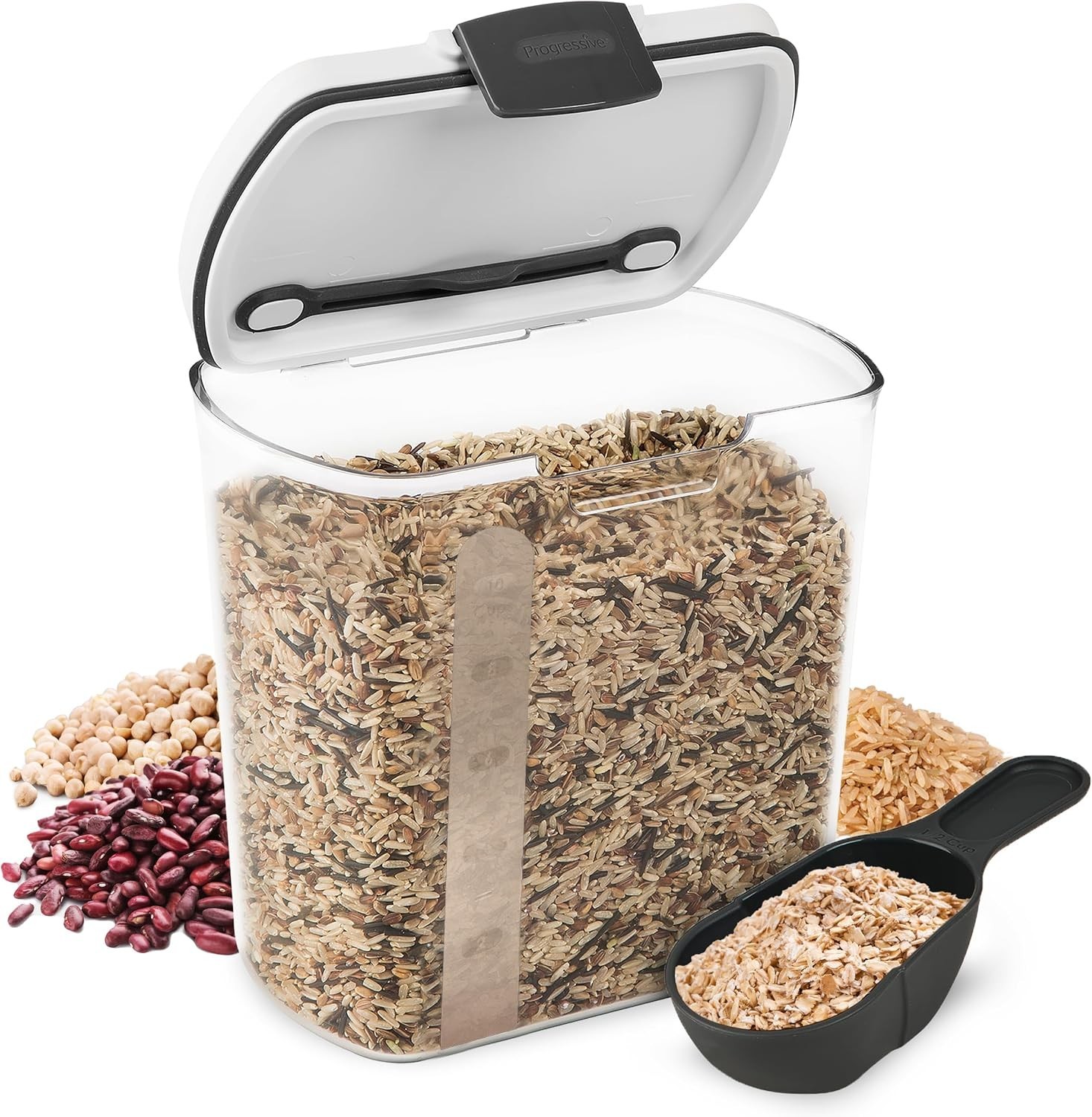 2.5-Quart Grain Storage Container with Hinged Lid, Clear – BPA-Free, Airtight…