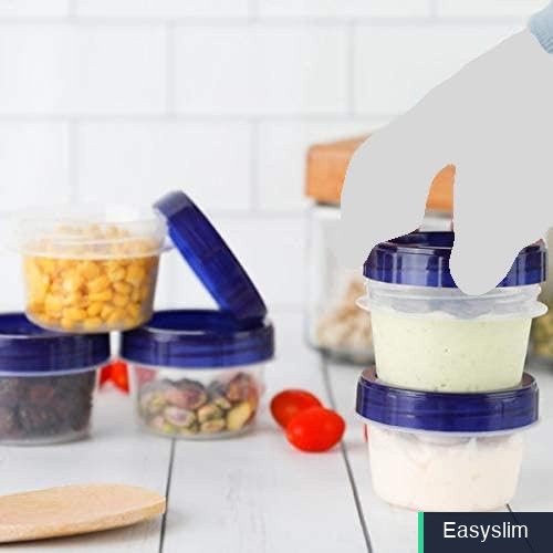 Food Storage Containers Twist Top Screw Seal Leak-Proof 4 Oz 6-Pack