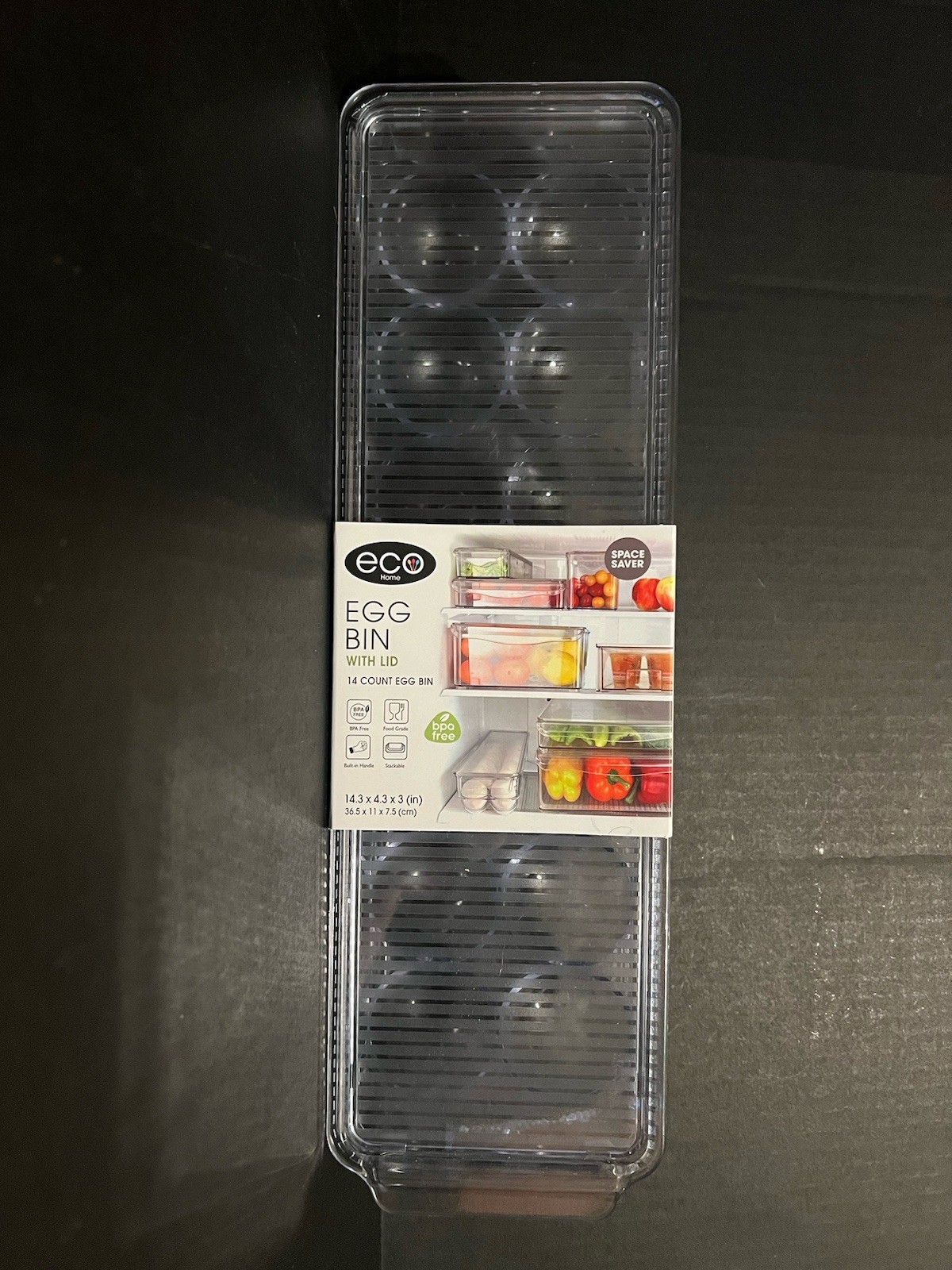 Eco Home Egg Bin With Lid, 14 Count Egg Holder, BPA Free