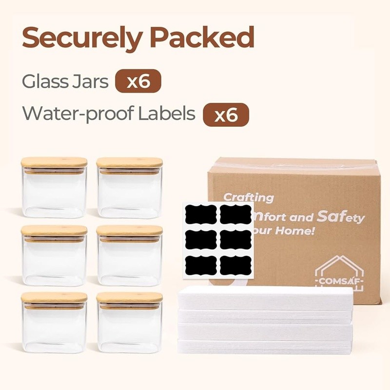 Airtight Glass Food Storage Jar Square Containers Kitchen Organization New