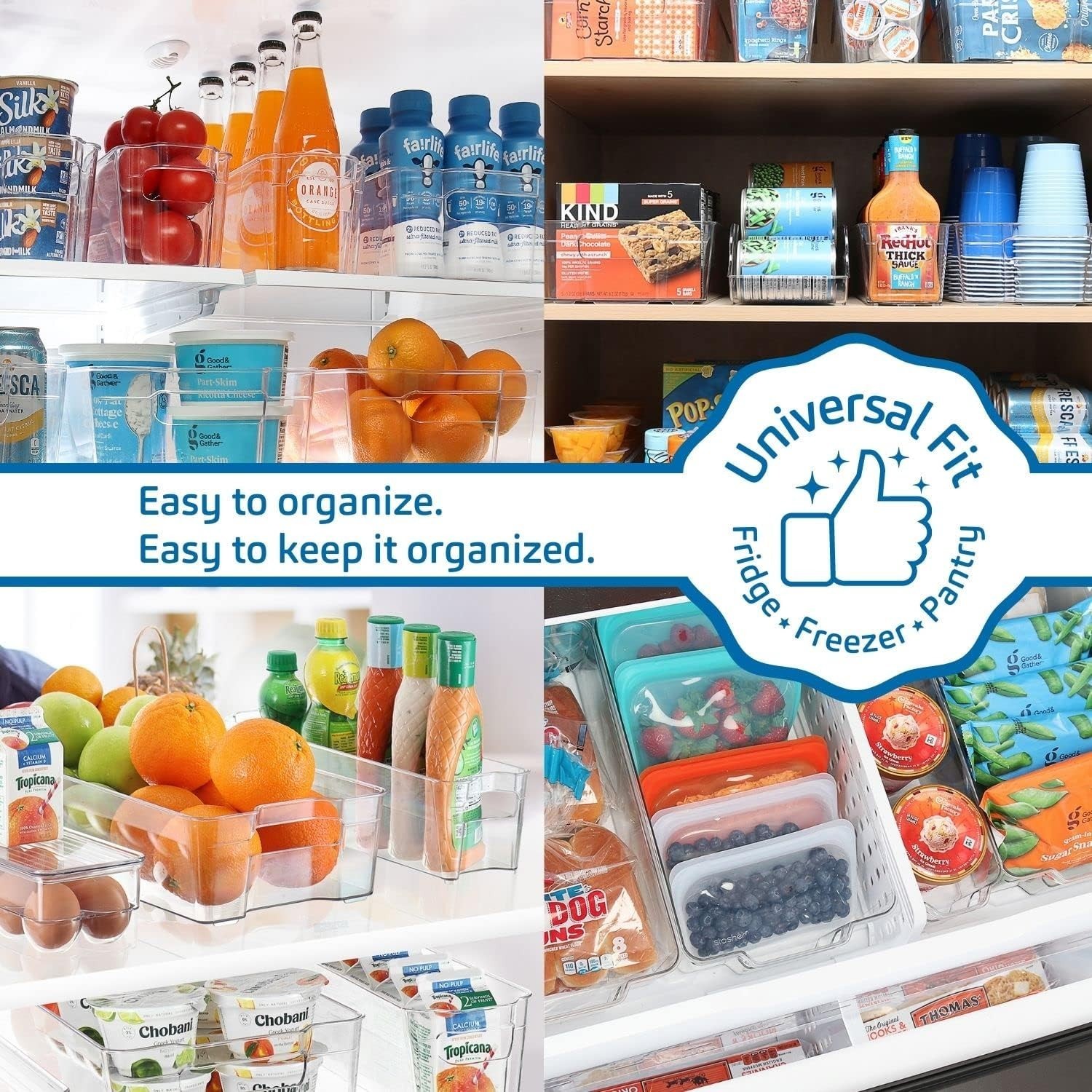 Fridge Organizer – 14 Piece Refrigerator Organizer Bins – Stackable Freezer O…