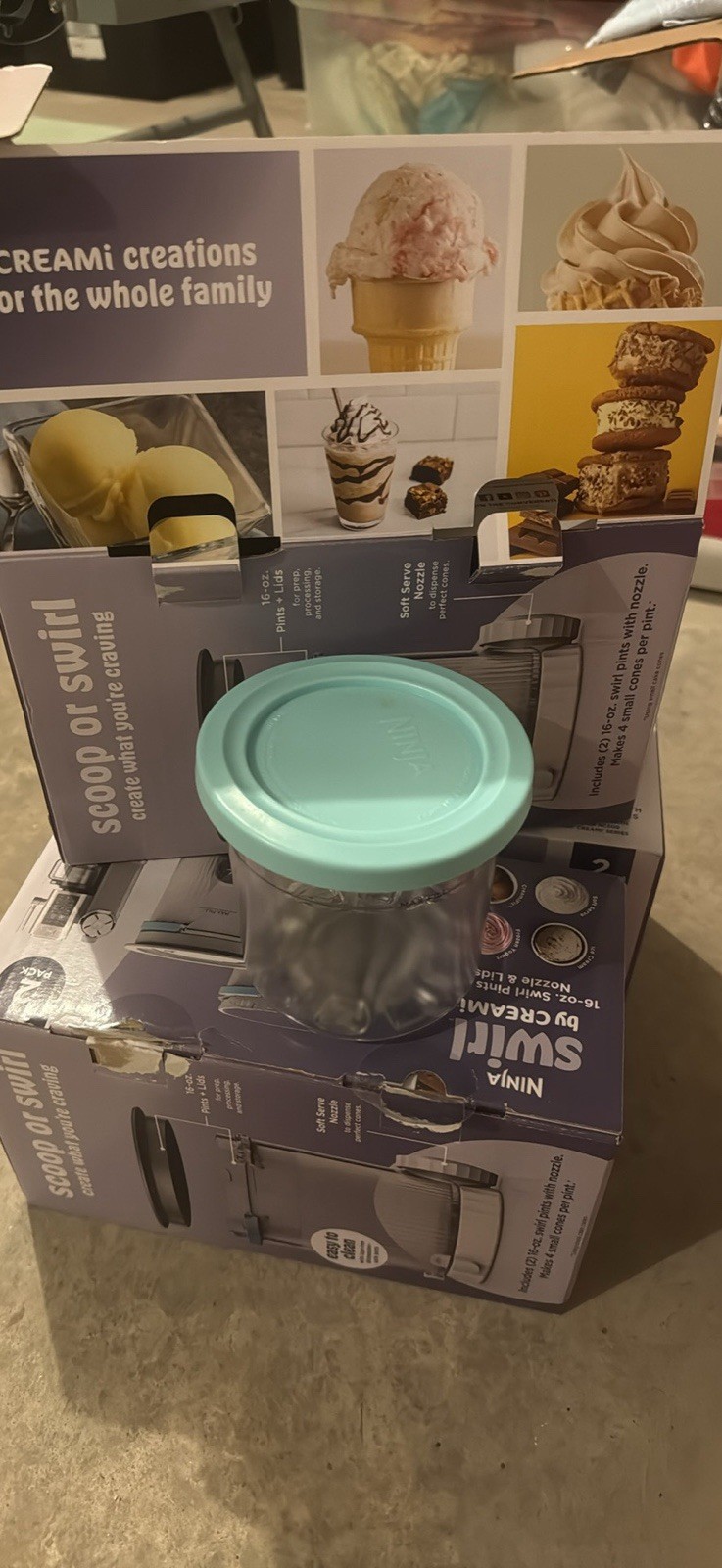 Ninja 16 oz Clear Round Plastic Storage Containers w/ Snap Lids (8 of them)