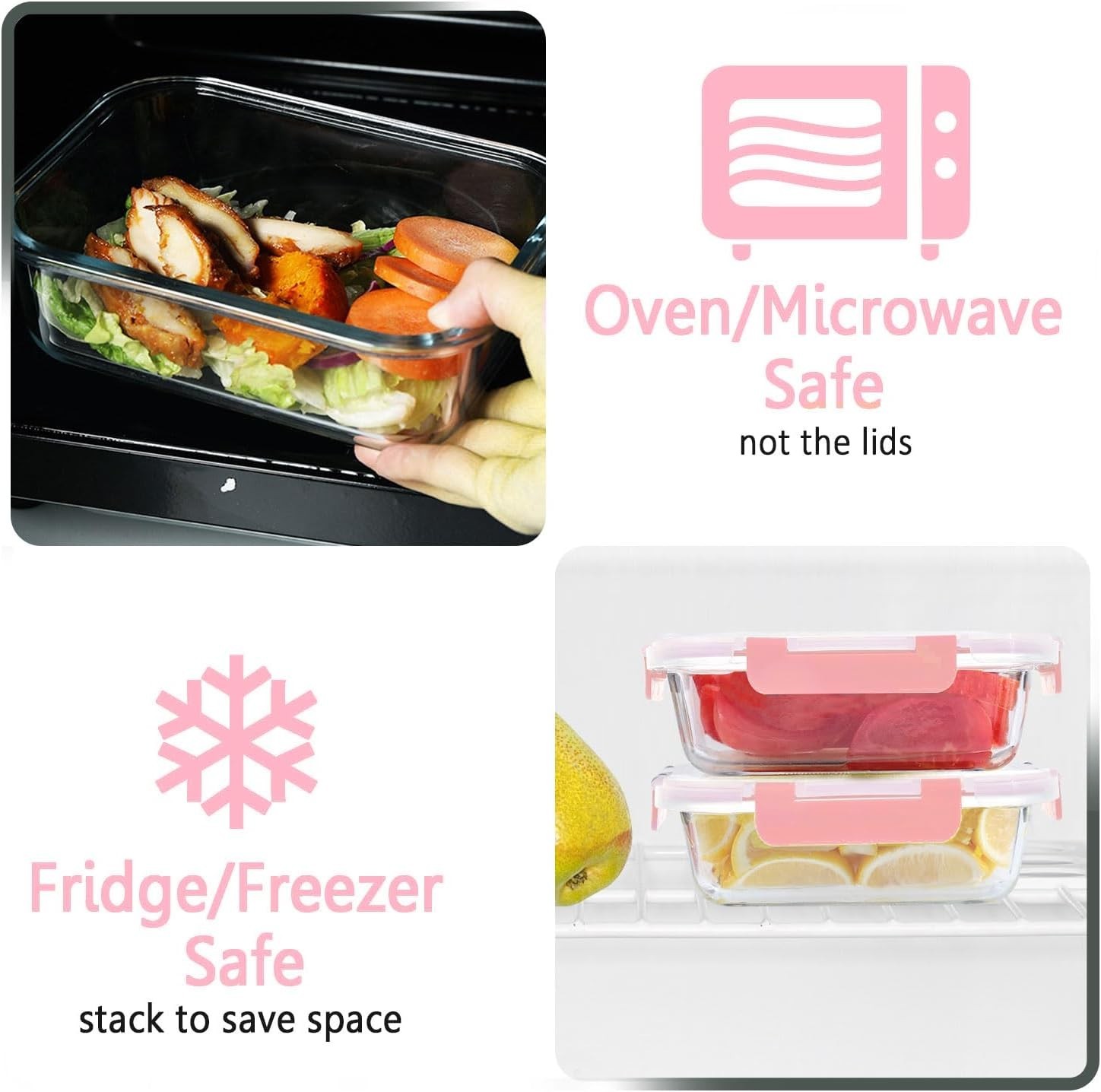 M MCIRCO [10-Pack Meal Prep Containers with Snap Locking Lids, Glass Airtight