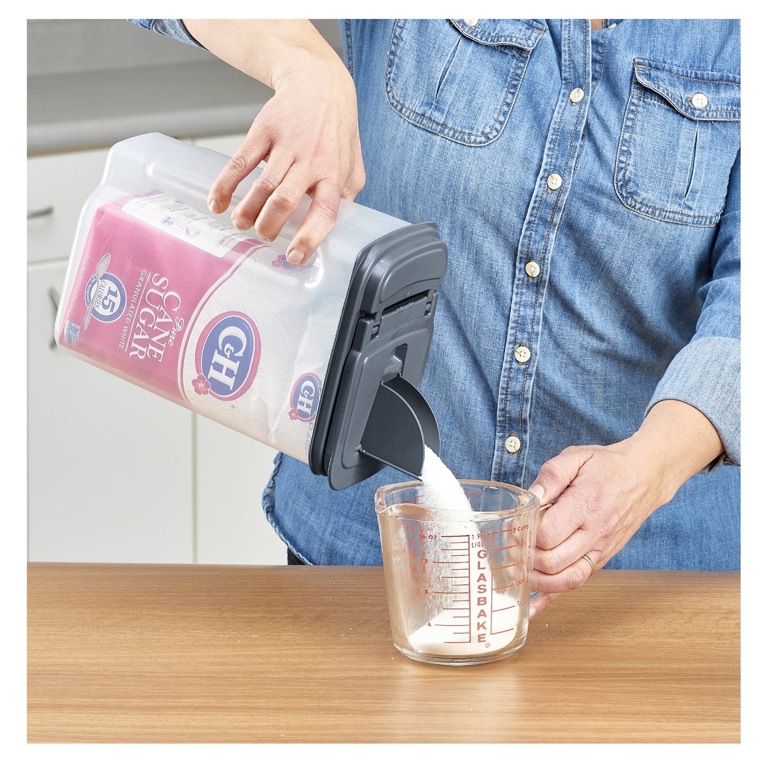 (2 pack) 3.5 QT Plastic Food Dispenser, Clear with Gray Lid (1 Each)
