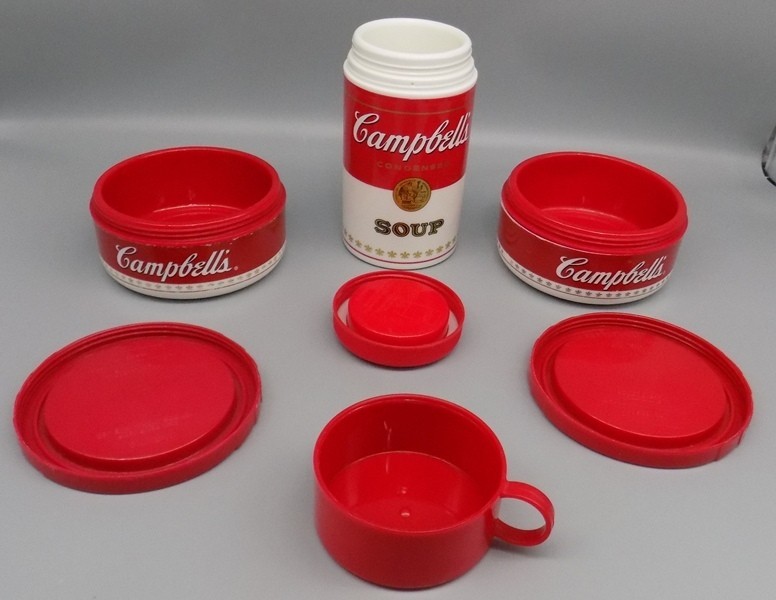 3 Campbells Soup Insulated Food Containers Bowls Can-Tainer Thermos Vintage