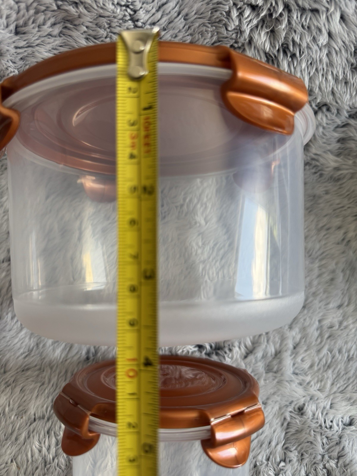 LocknLock 4 Piece Nestable Round Storage Set COPPER largestw/handle NEW