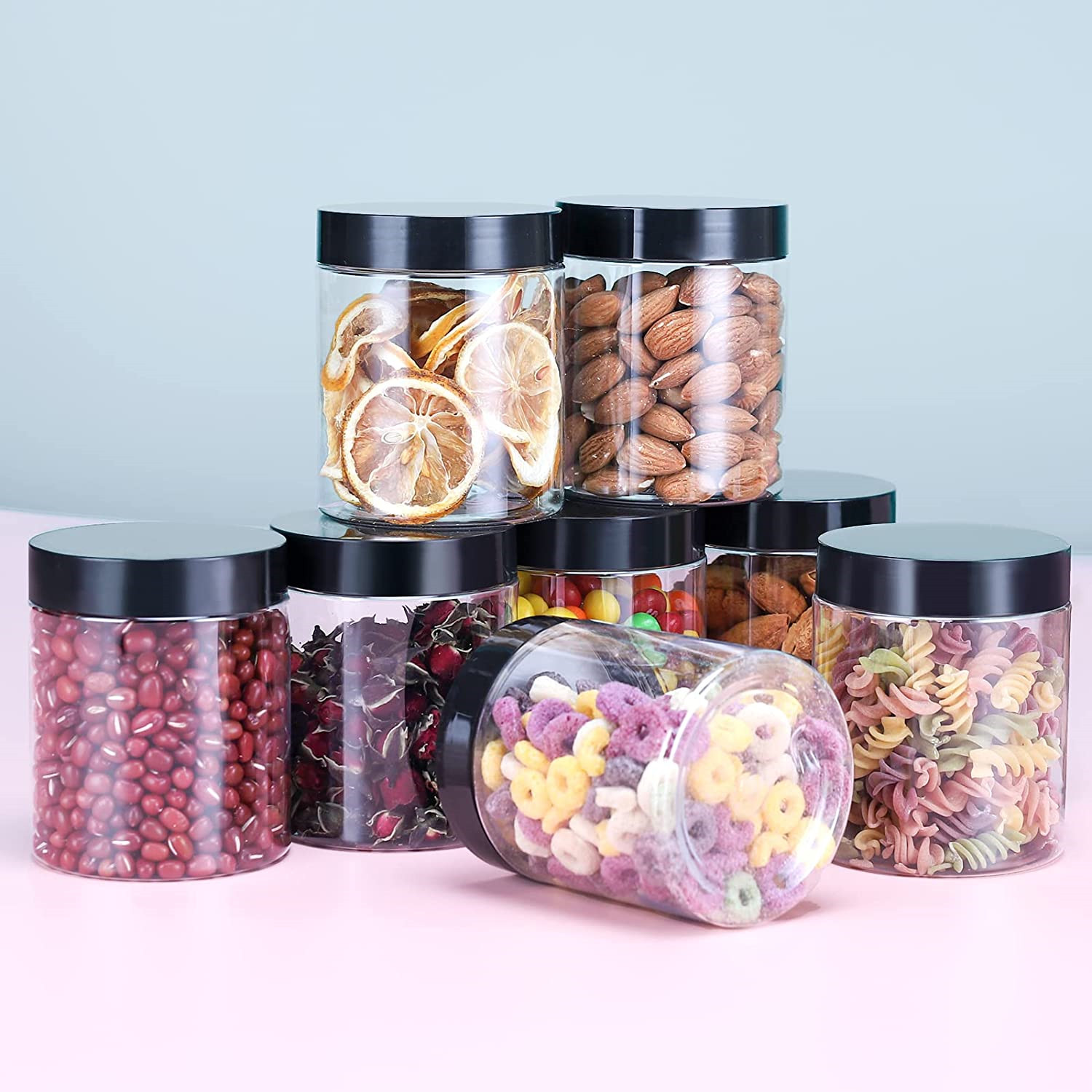 40 Pack Plastic Jars with Lids Gencywe 8 Oz Clear Slime Cosmetics Containers..