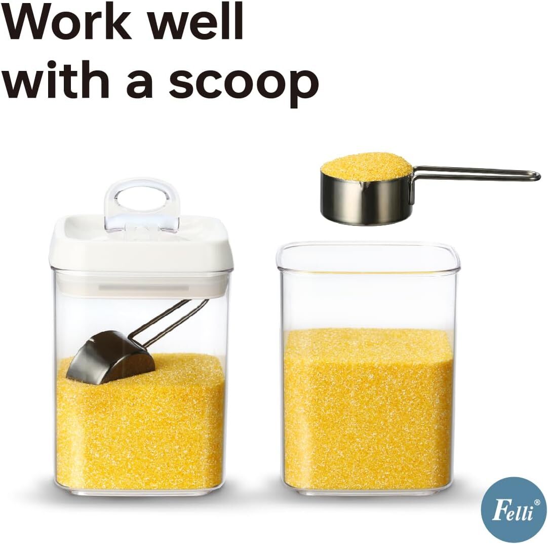 Food Storage Box for Rice Sugar Flour Protein Powder, Kitchen Pantry Organizer
