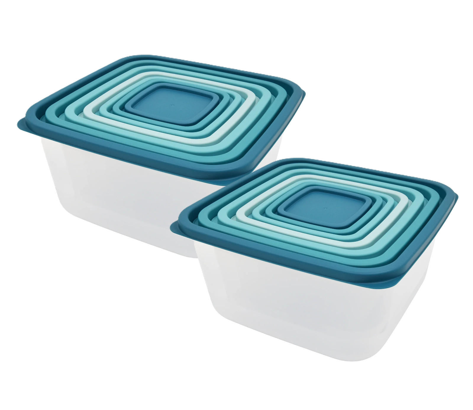 Mainstays 14 Piece Teal Ombre Food Storage Set for Meal Prep ,Batch Cooking.
