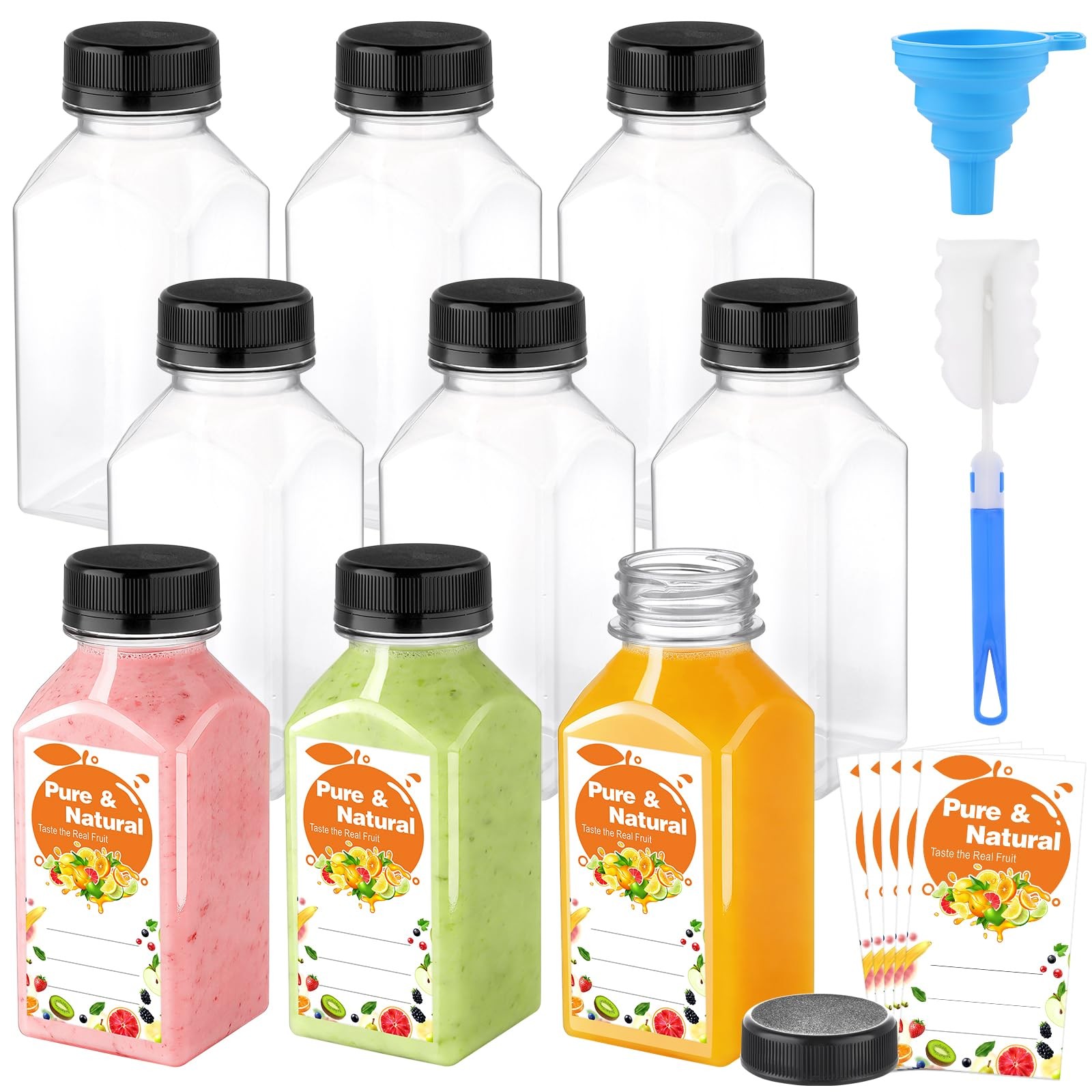 36 Pack 8oz Plastic Juice Bottles with Caps, Empty Reusable Bottles for Juici…