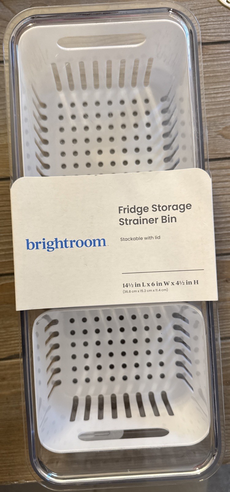 Brightroom Fridge Storage Strainer Bin With A Clear Lid And 3 Internal Colanders