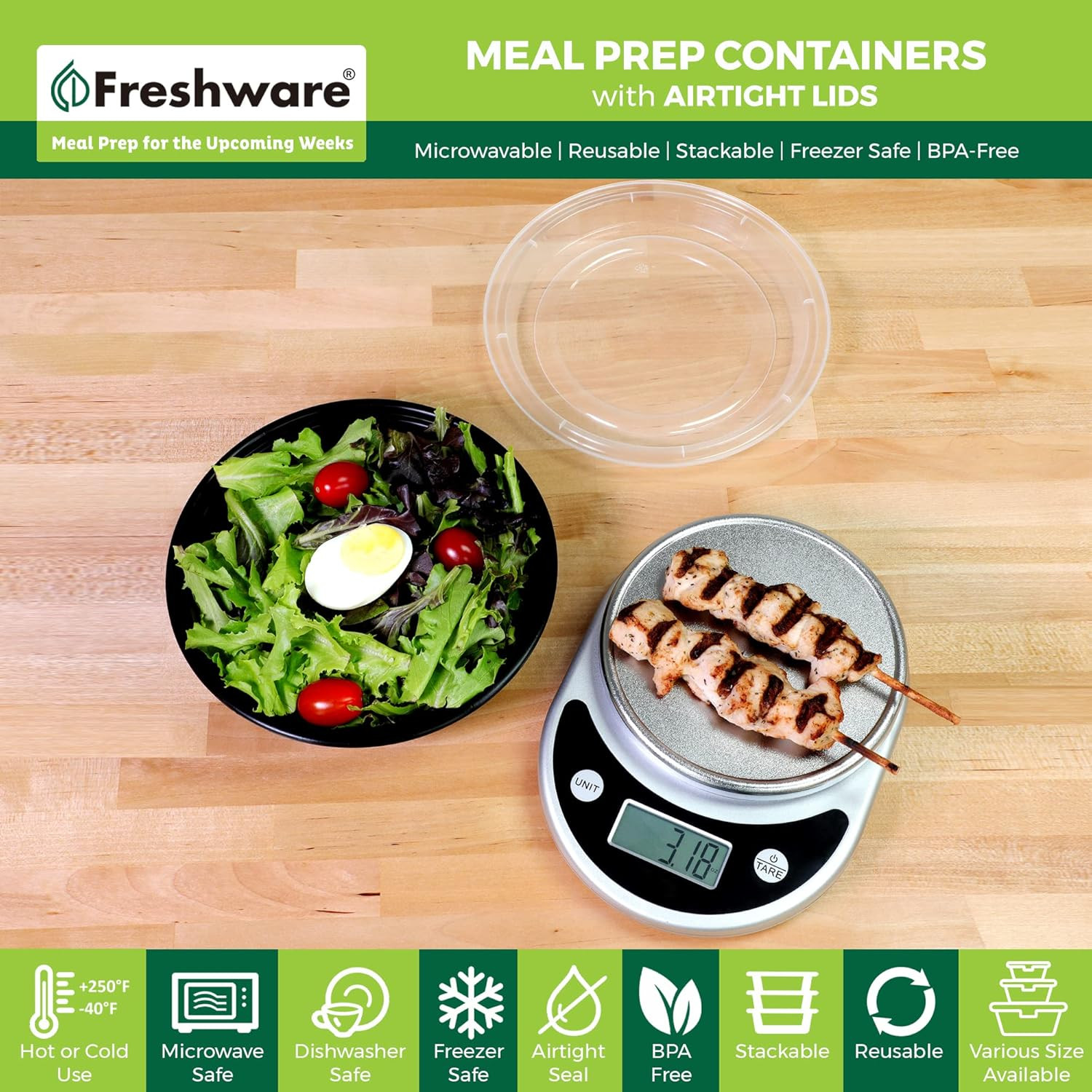 Meal Prep Bowl Containers [30 Pack] Plastic Bowls with Lids for Soup and Salad,