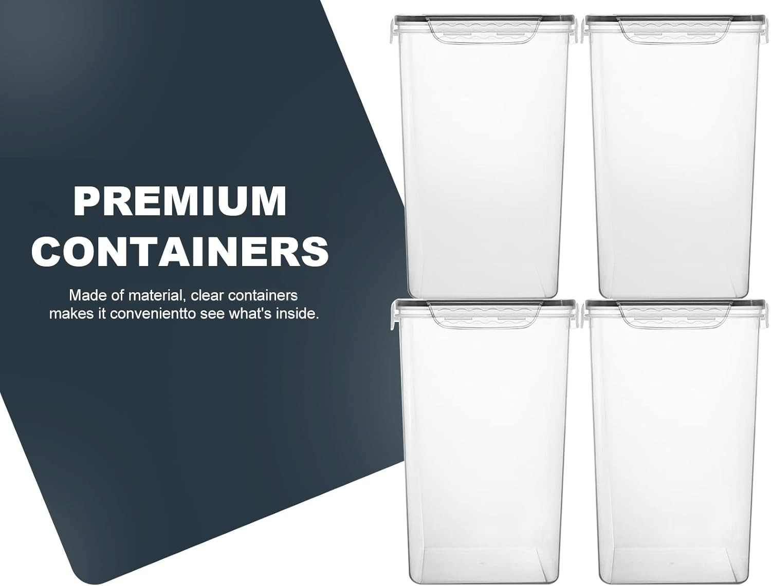 Extra Large 7Qt / 6.5L/220Oz Tall Food Storage Containers, WIDE & DEEP, 4-Piece