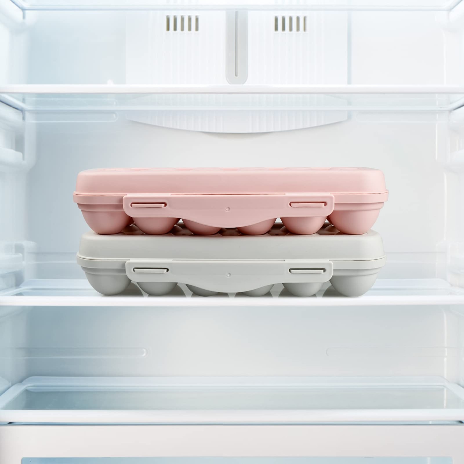 2 Pieces Egg Container For Refrigerator, 12 Grid Egg Storage Box with Lid, St…