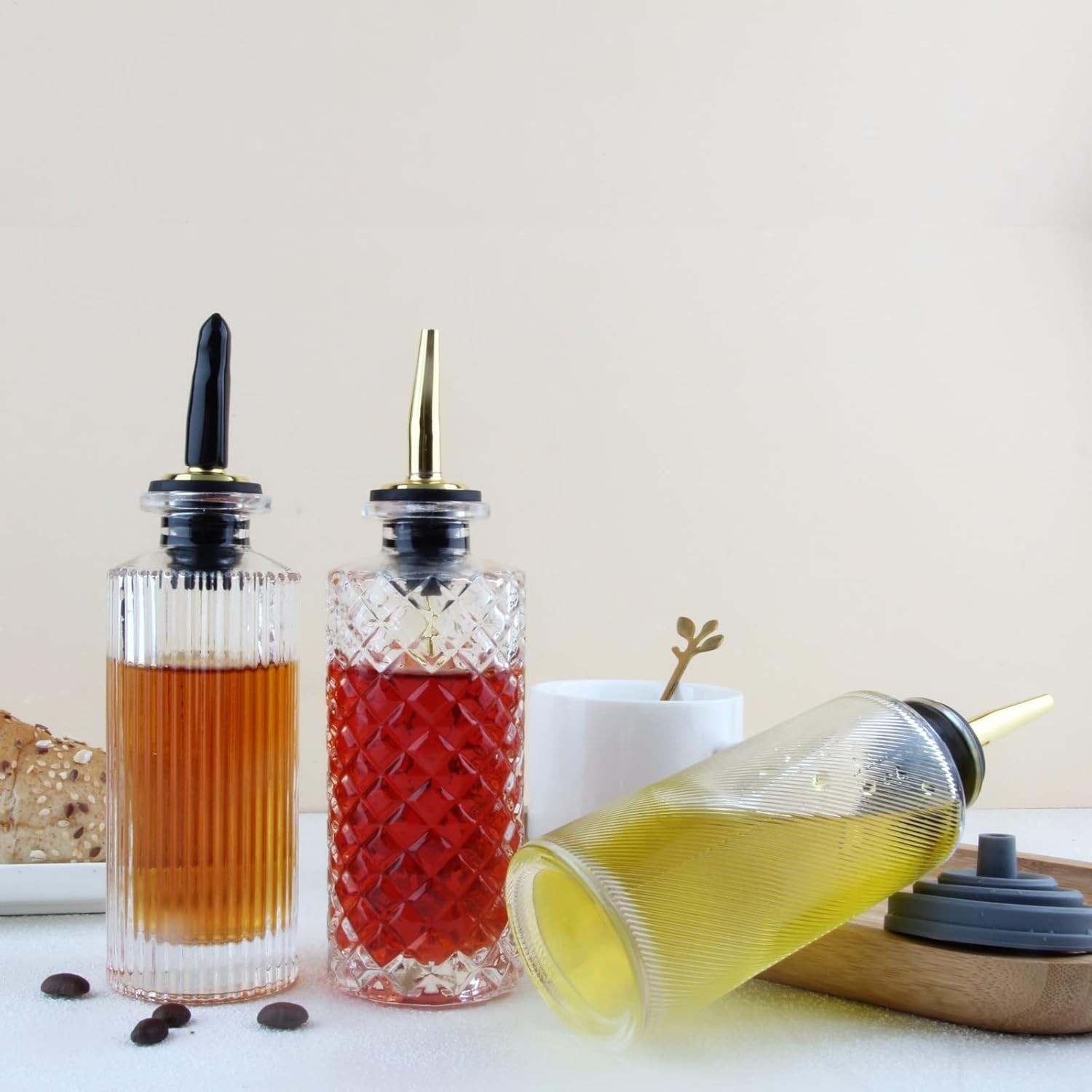Syrup Dispenser Bottles Set 3 Packs 5 OZ Simple Small Syrup Bottles (3 Pack)