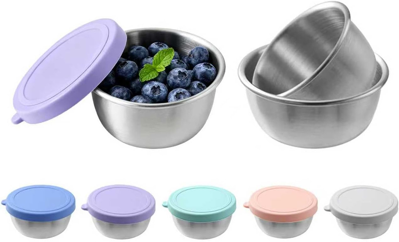 6 Pack Salad Dressing Container with Lids, Reusable Sauce Containers for Lunch B