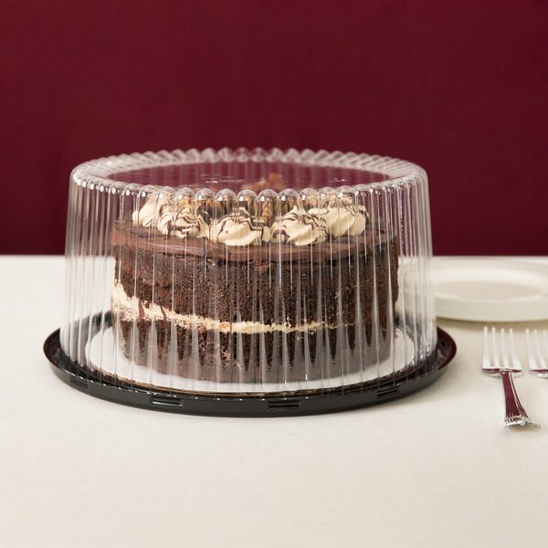 (80-Case) 9-inch 2-3 Layer Disposable Cake Display Container with Clear Dome Lid