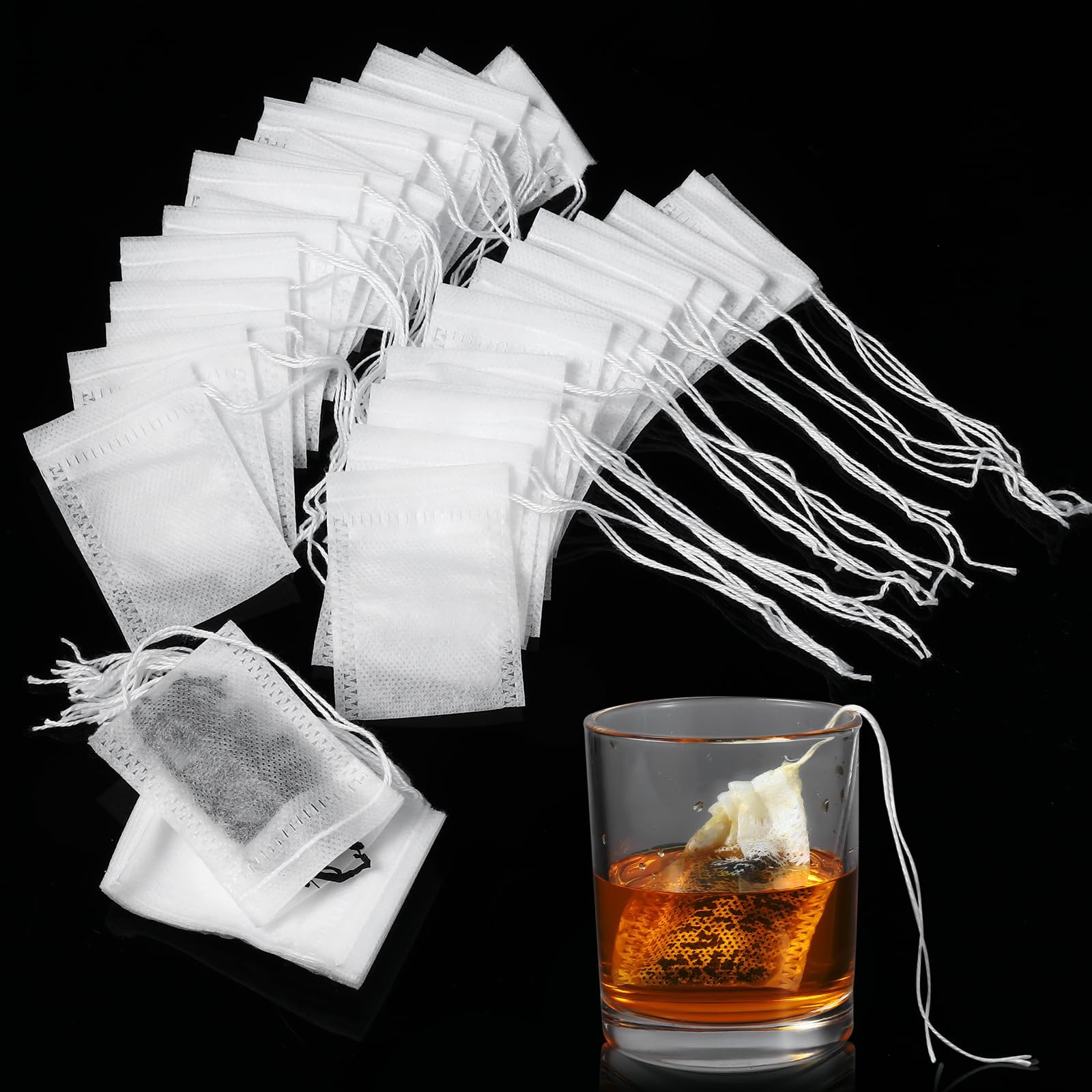 1000Pcs Disposable Empty Tea Bags for Loose 5 x 7cm/1.96in x 2.75in, White