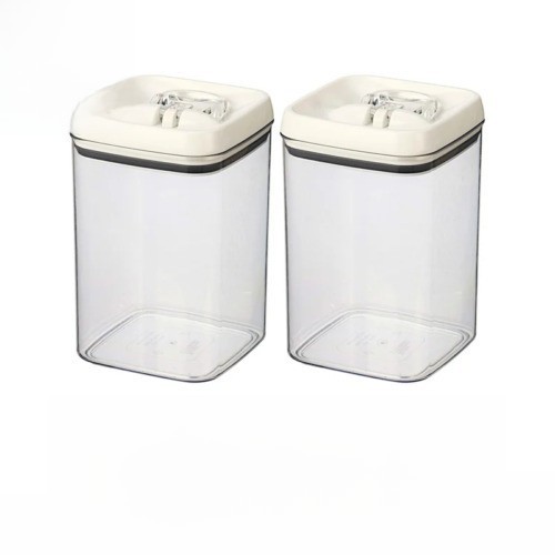 Square Storage Container Tin Dry Food Pasta Candy Canister W/ Flip Lid Stackable