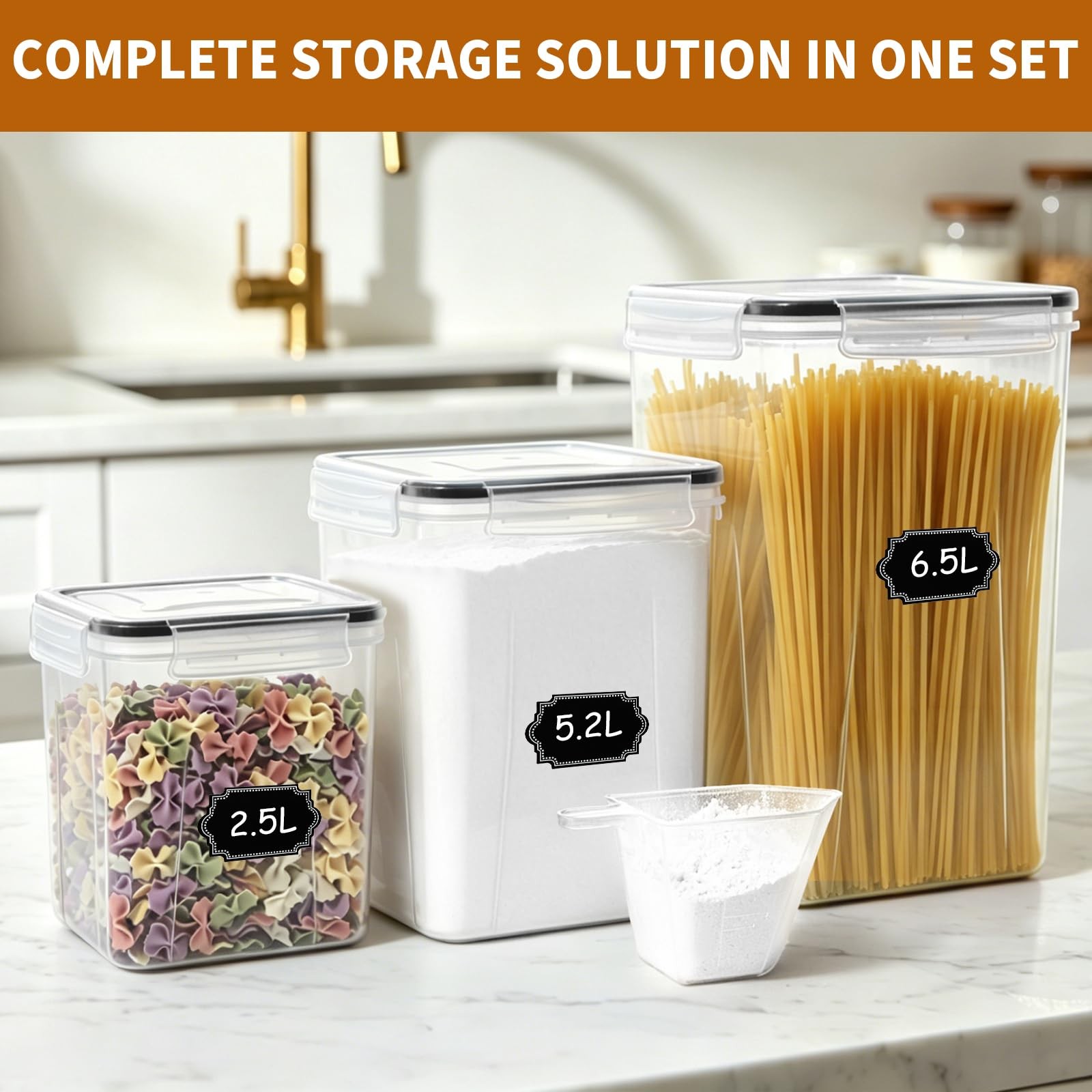 Flour Sugar Storage Containers, 10 Pack Large Airtight Food Storage Container…