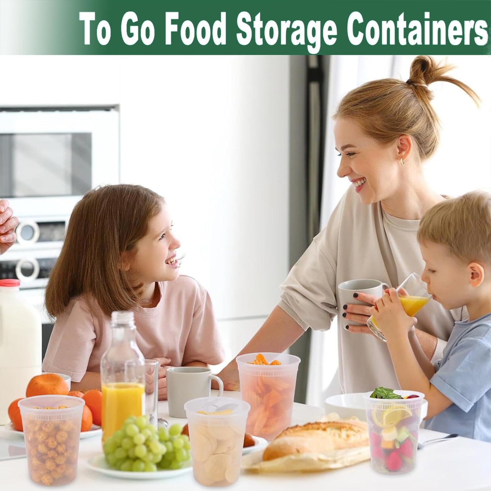 50 Pack Deli Containers with Lids 32oz Plastic Food Storage Heavy-Duty Clear